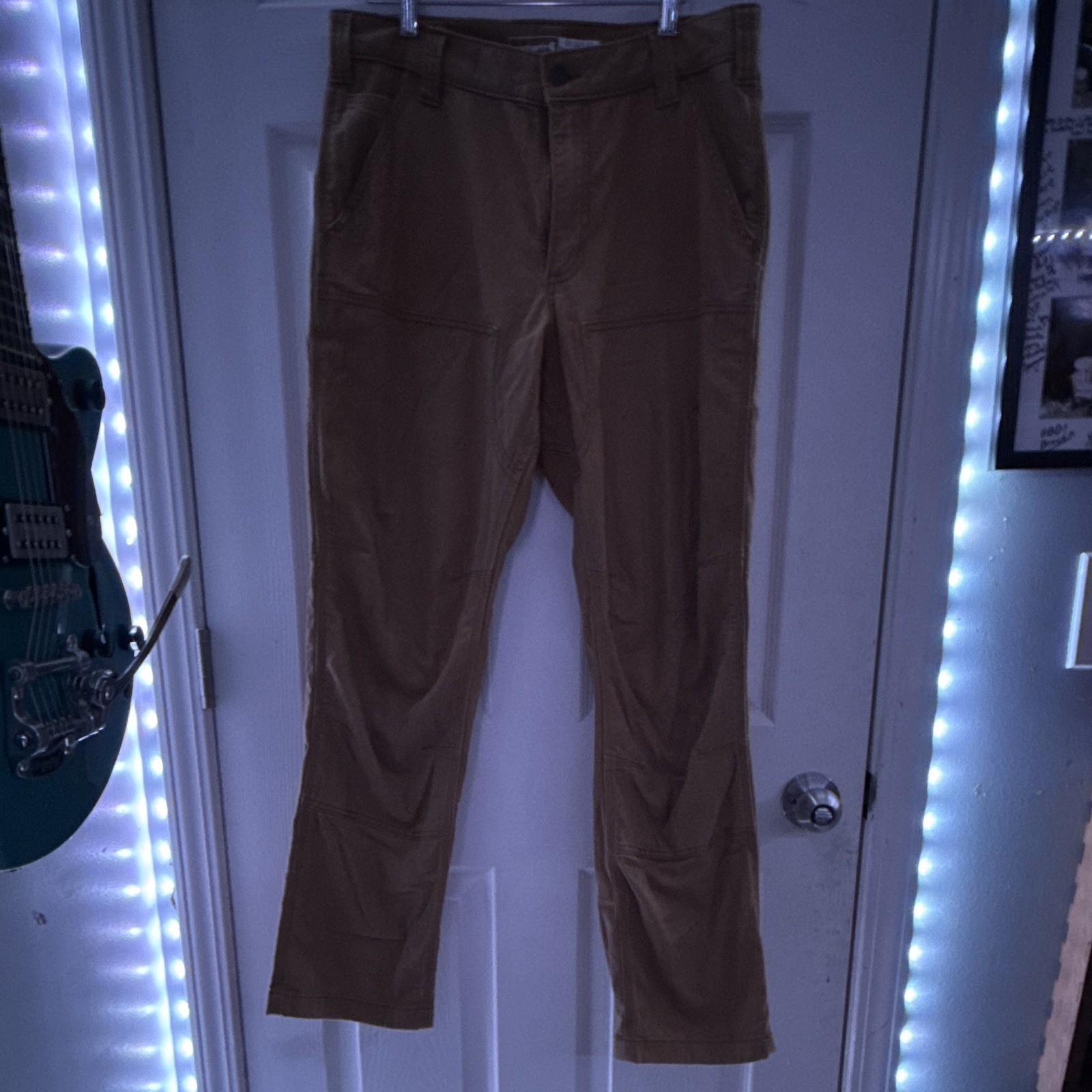 Carhartt Rugged Flex Stretch Canvas Double Front Work Pants Brown 32