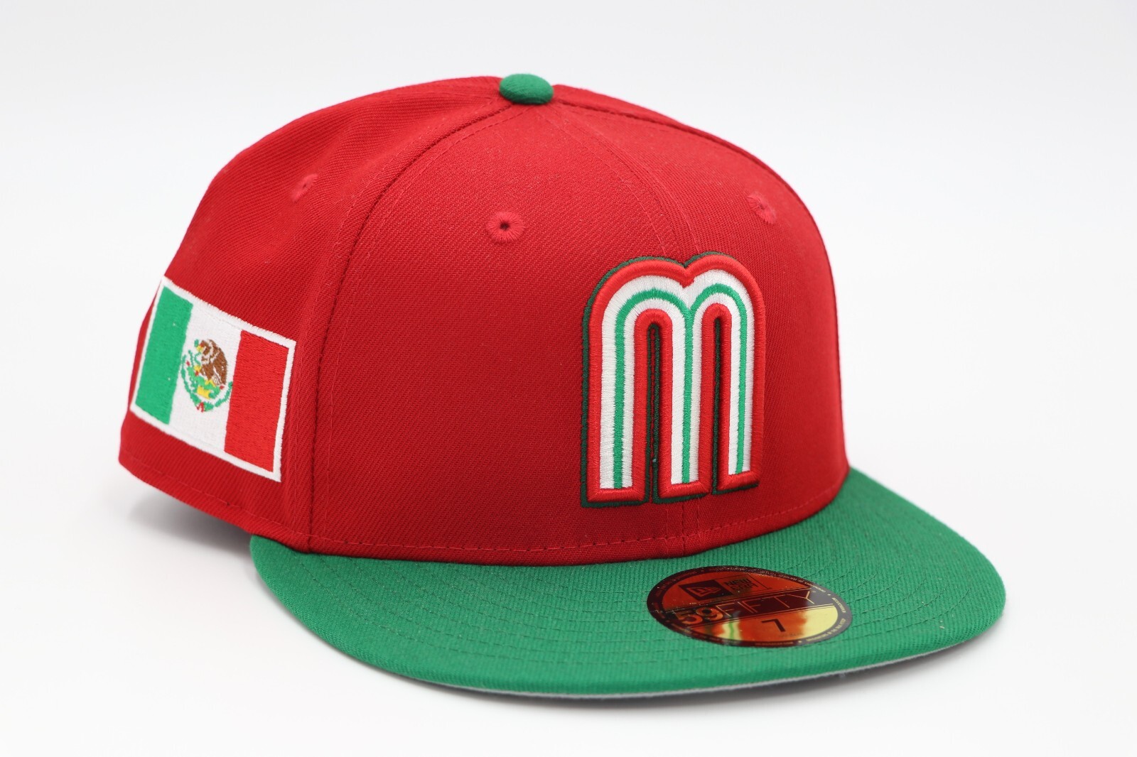 NewEra 59Fifty M Mexico Hat Red/Green SidePatchMexicoFlag FREE SHIPPING
