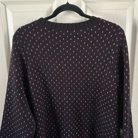 Torrid Sz 2 V Neck Button Front Heart Cardigan Sweater Pink Black Acrylic Blend
