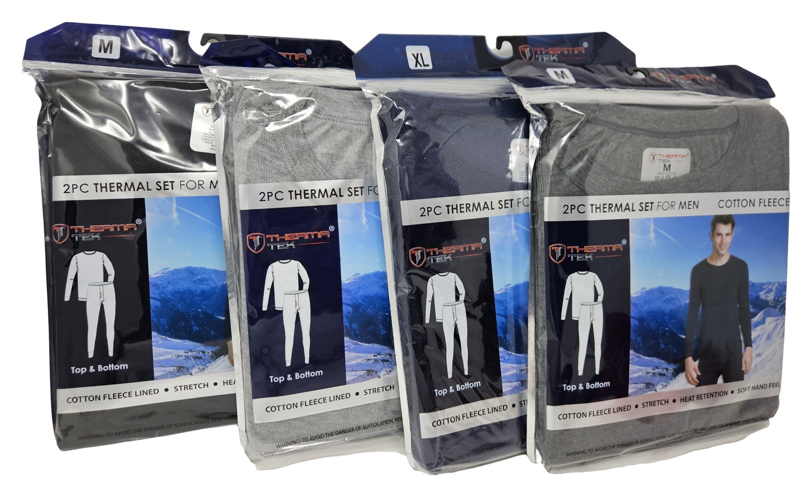 Men Thermal 100% Cotton Long John Warm Winter Base Layer Pants Shirt Med LG XL