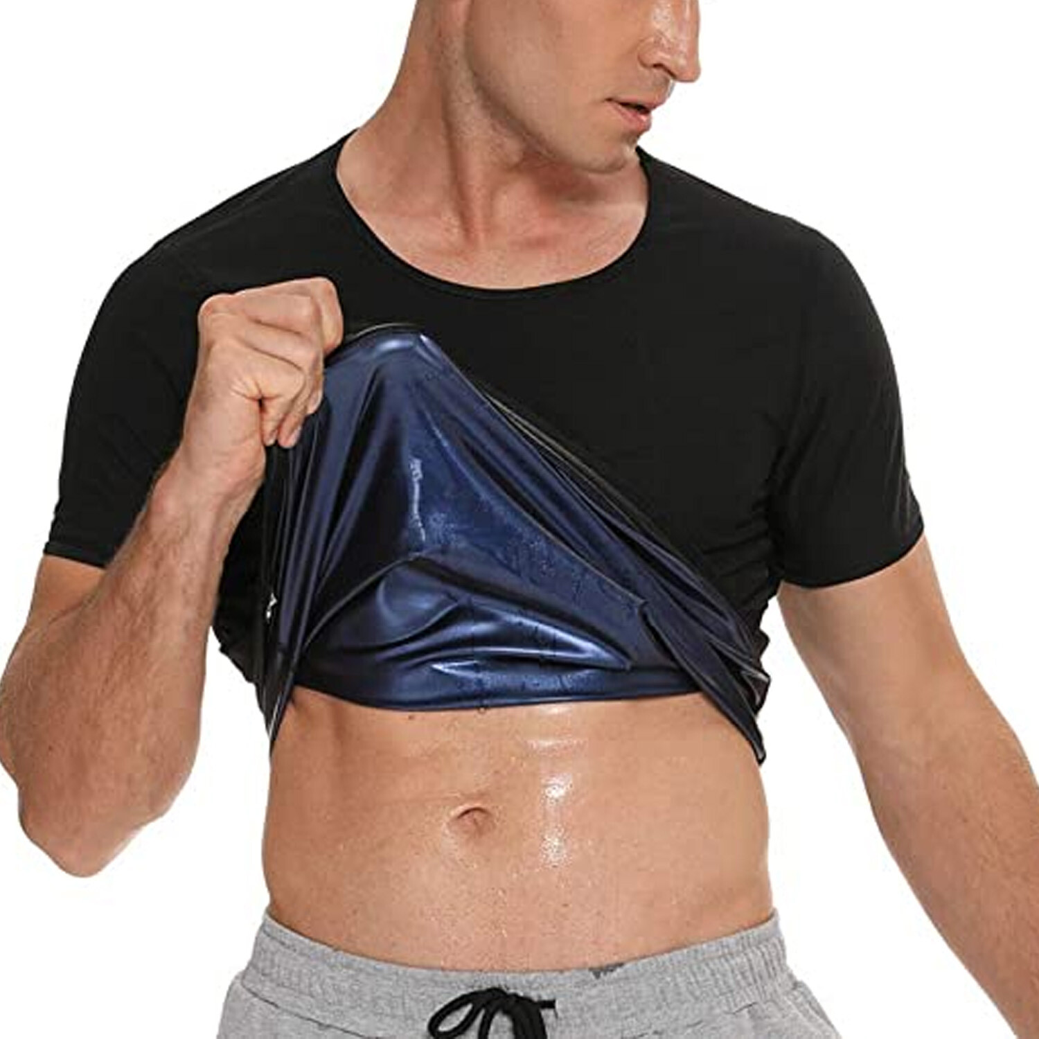 Men’s Sauna Heat Trapping Shirt Sweat Shaper Vest Workout Sauna Exercise Top