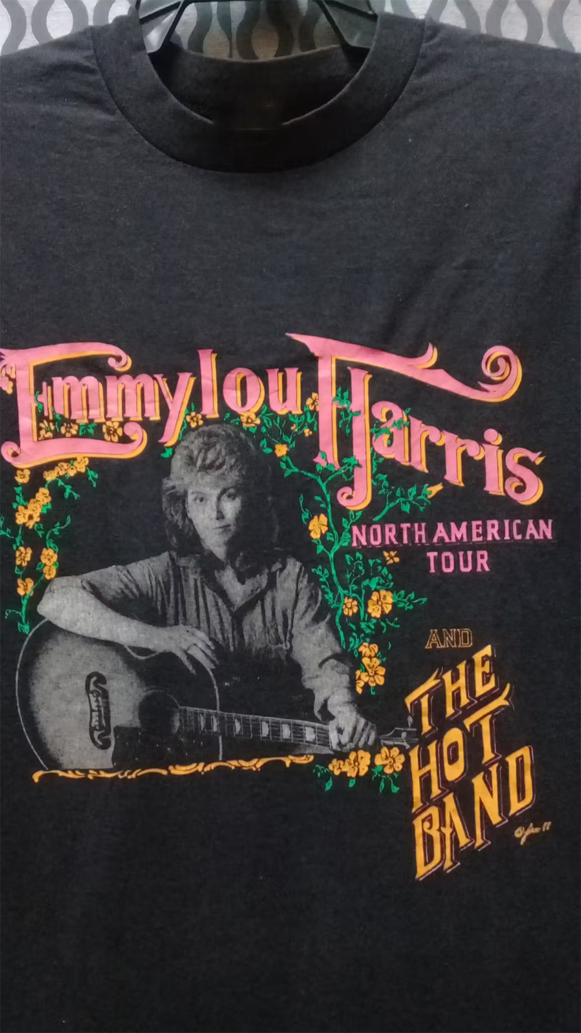 Emmylou Harris Music For Lovers Black T-Shirt Cotton Full Size NI161