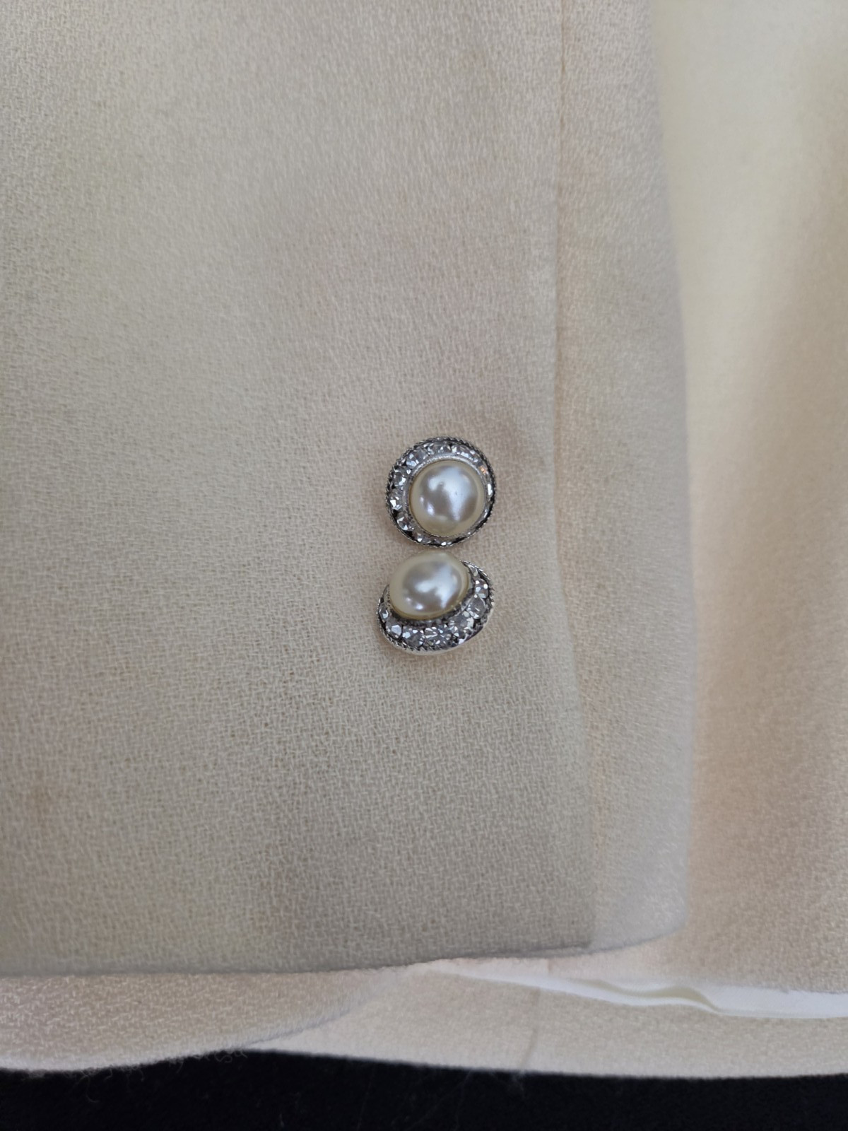 NOLAN MILLER 2 Pieces Sz 12 Dynasty Collection Ivory Beaded Jacket Tank Top