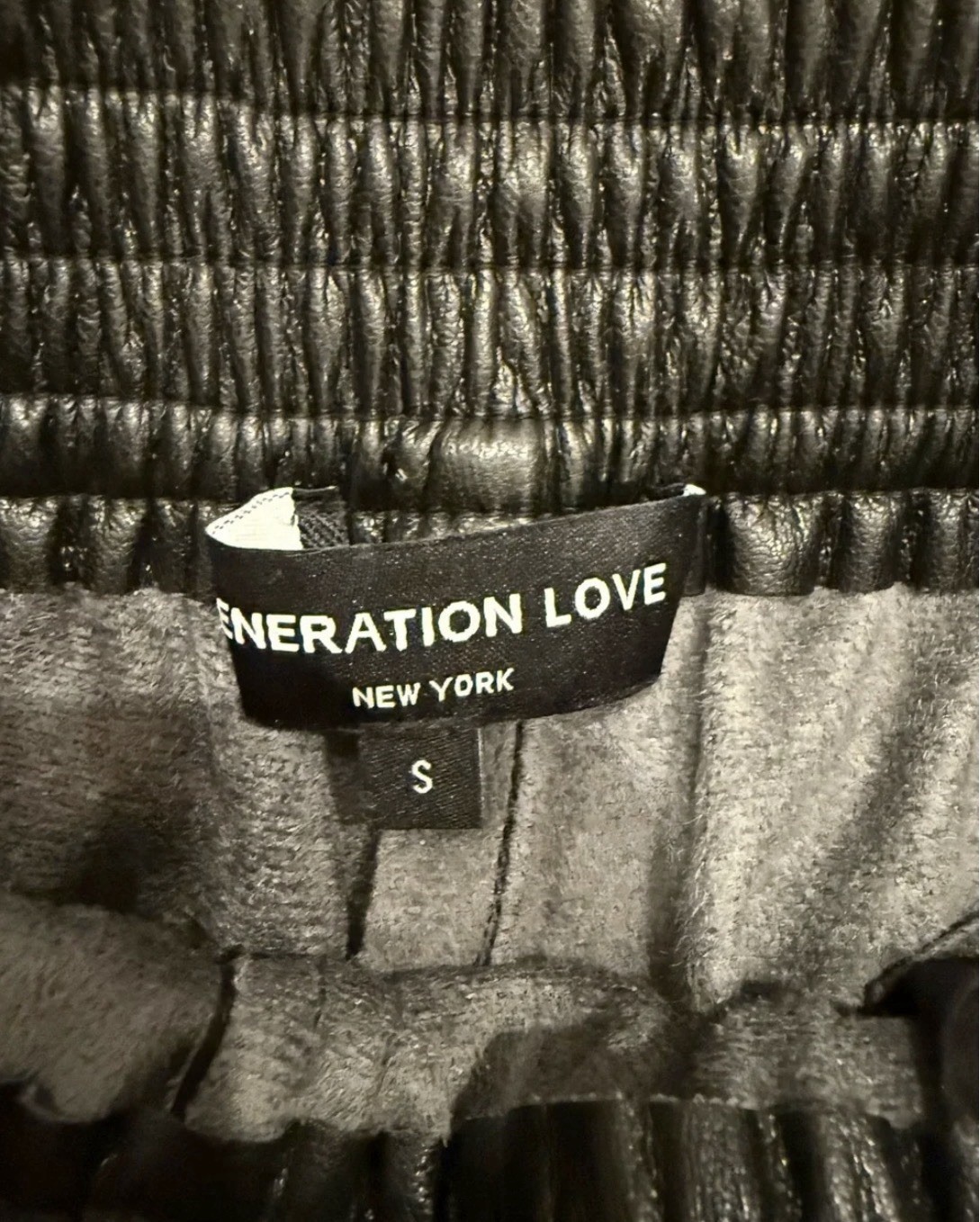Generation Love Nate Faux Leather Cargo Pant Black Size Small