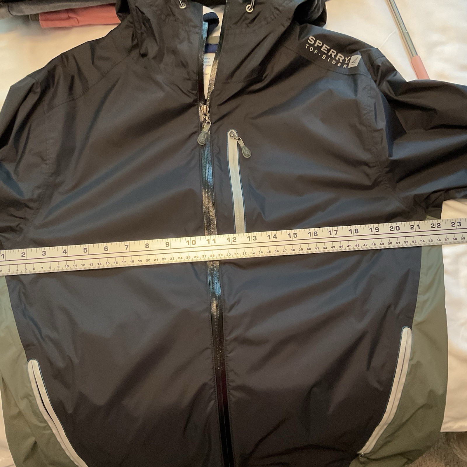 Sperry Top Sider Men’s Full Zip STS35, Blue, Rain, Sailing Jacket
