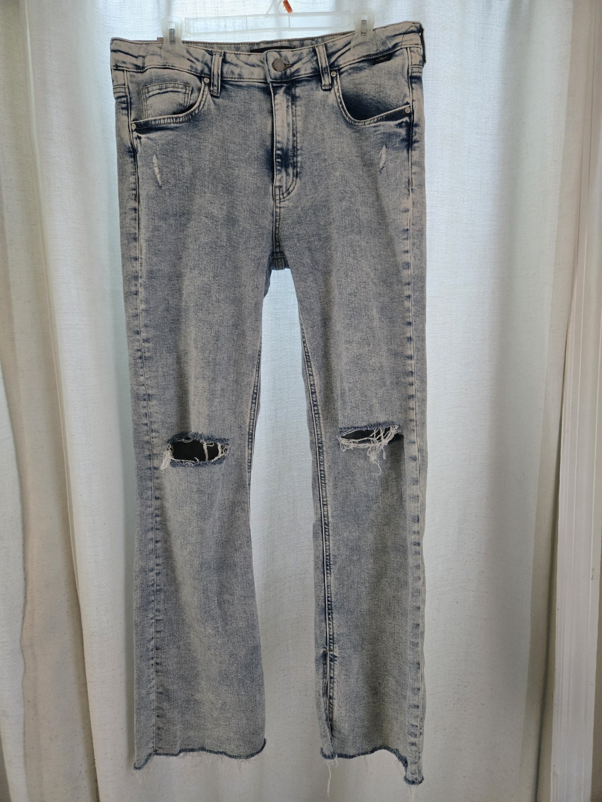 Mavi Jeans Women 31×32 Light Wash Maria Slit High Rise Flare Raw Hem Stretch