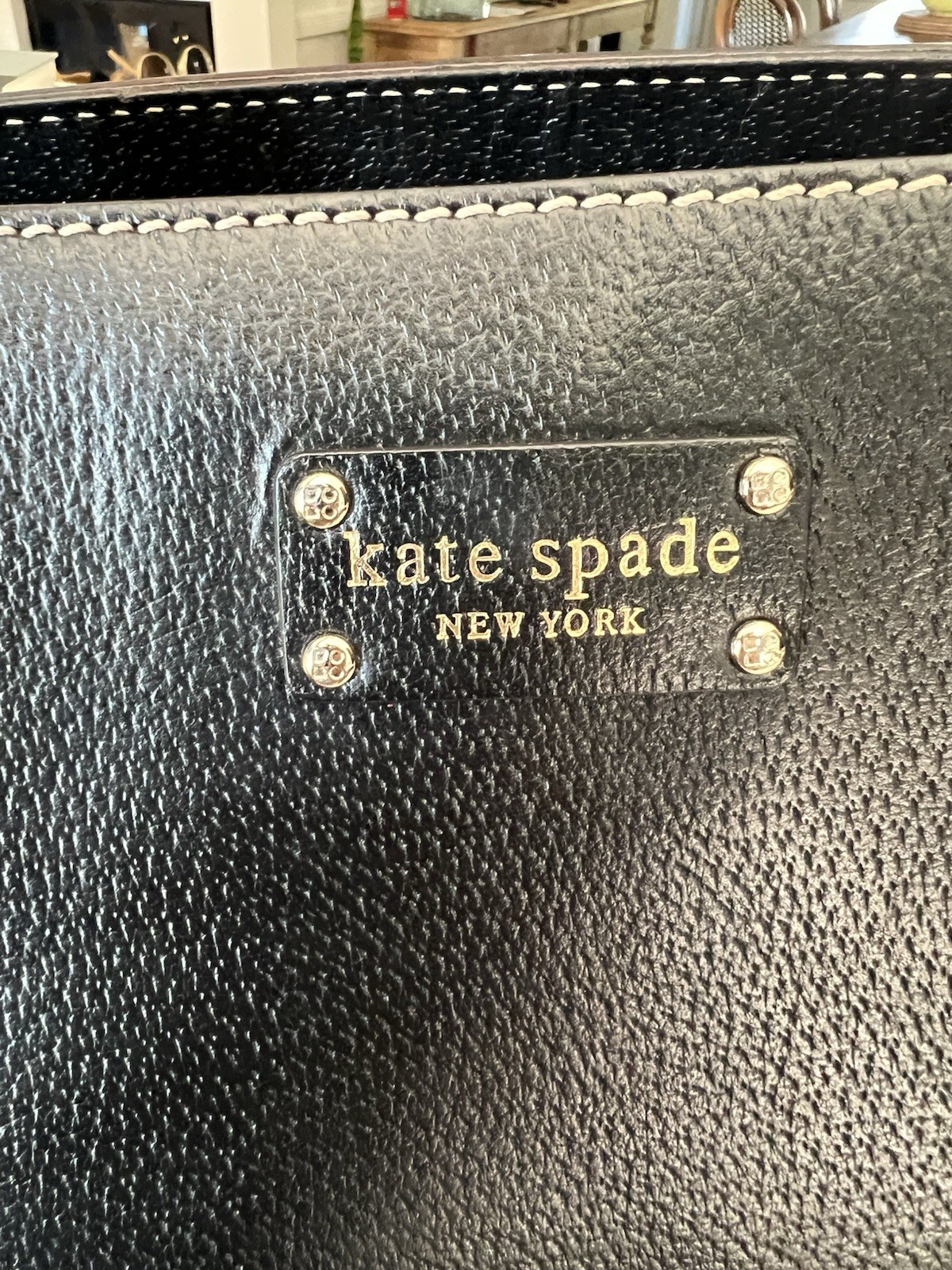 Kate Spade Wellesley Quinn Black Leather Tote Shoulder Bag WKRU0892 Purse