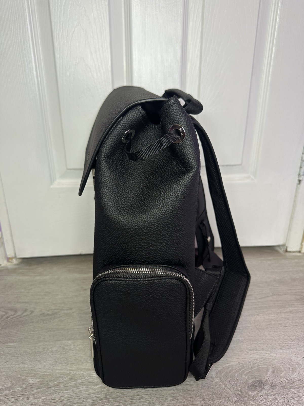 RIMOWA Never Still Leather Flap Black Backpack