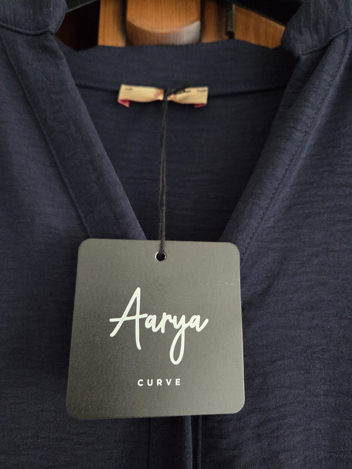 Aarya Curve Navy Blue Dress Size 16 18 20 22 24 Made In Italy BNWT Belted Plus