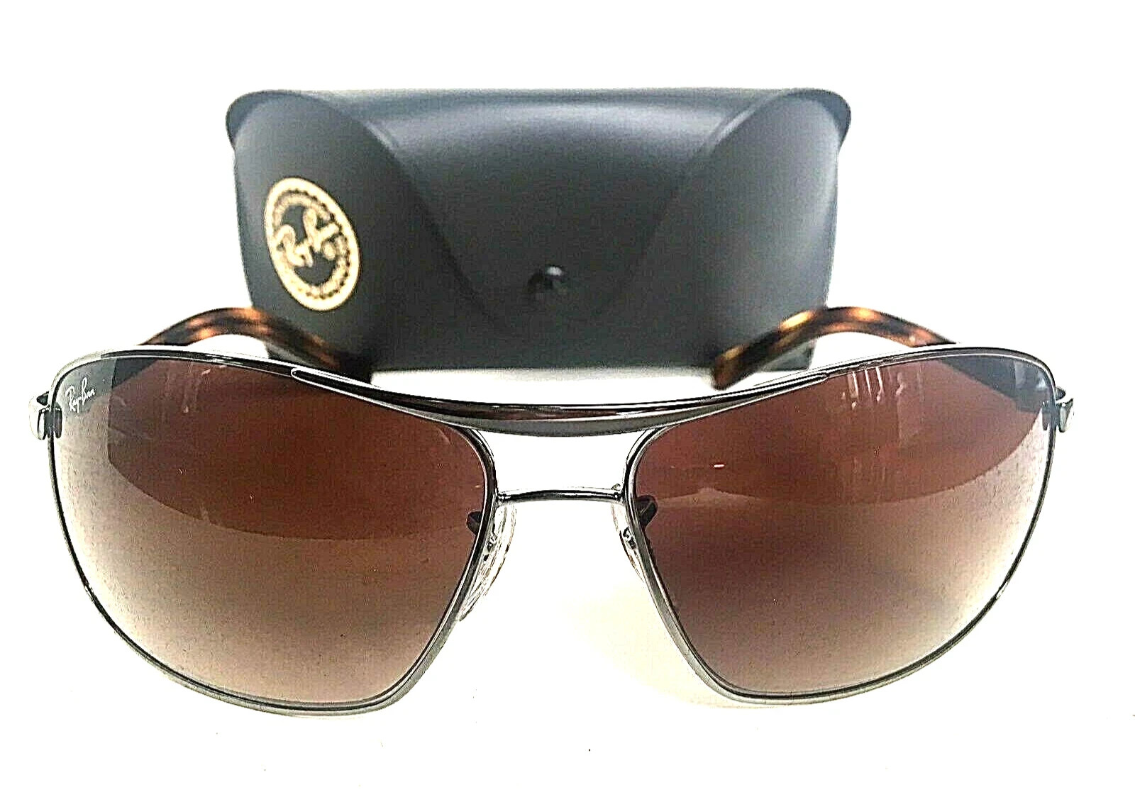 New Ray-Ban RB3470 RB 3470 3470L Silver 64mm Pilot Gradient Men’s Sunglasses