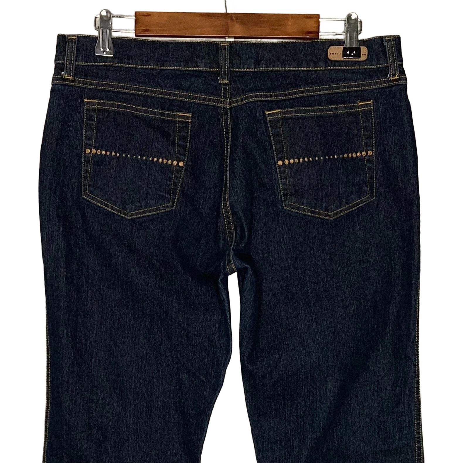 GLO womens flared jeans juniors 13 stretch dark wash mid rise blue