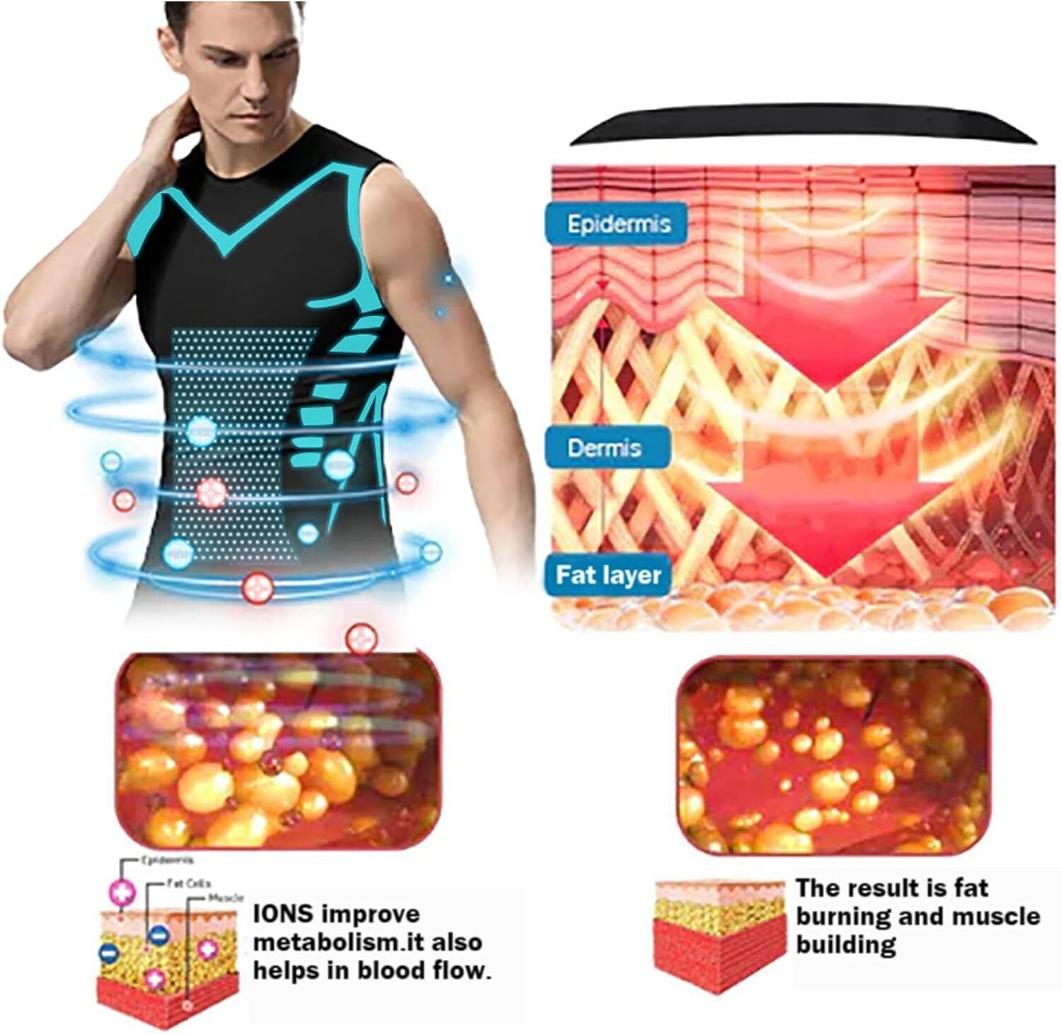 2024 New Version Ionic Shaping Vest, Comfortable and Breathable Ice-Silk Fabric
