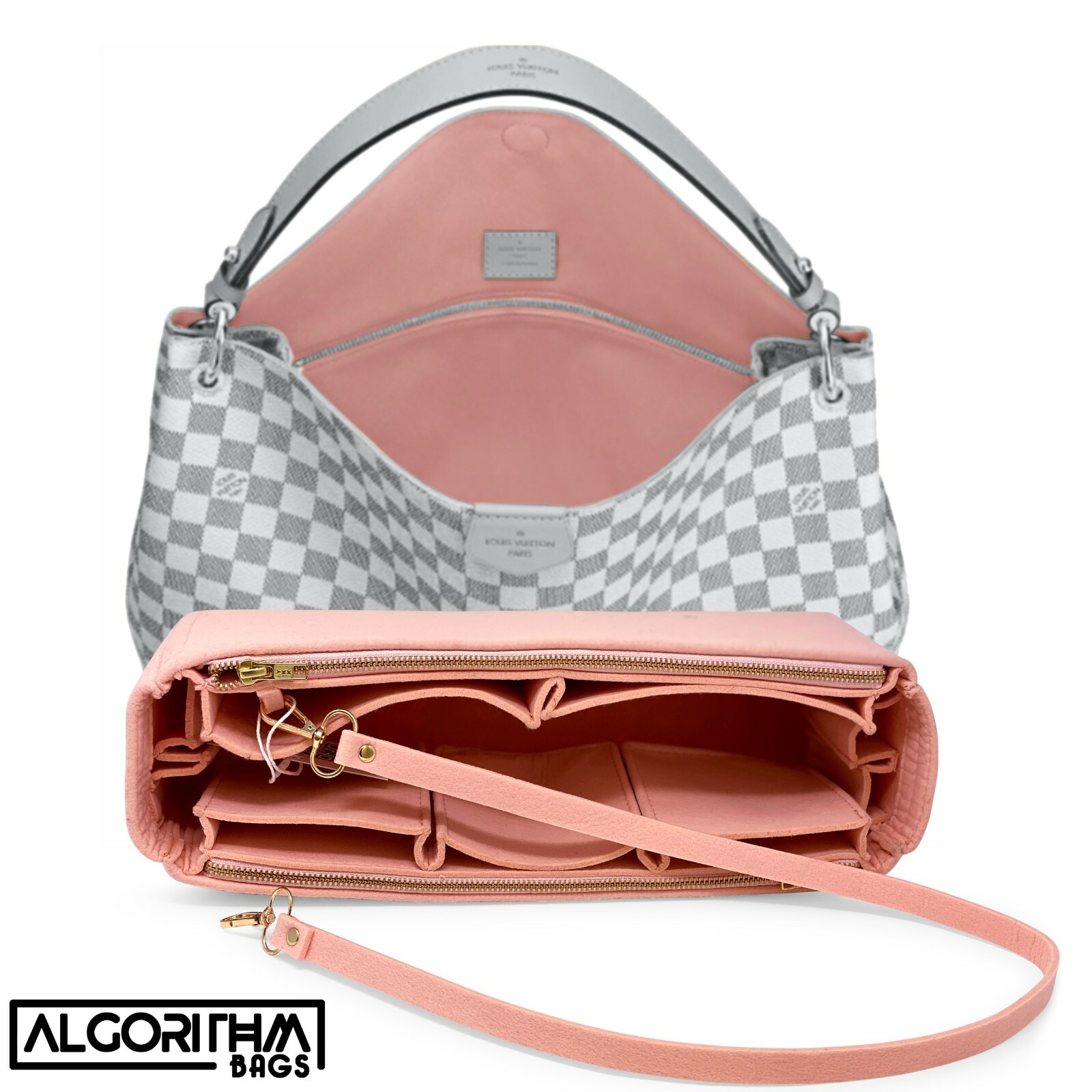 AlgorithmBags® for LV Graceful MM PM Purse Organizer Insert Shaper/Liner/Divider