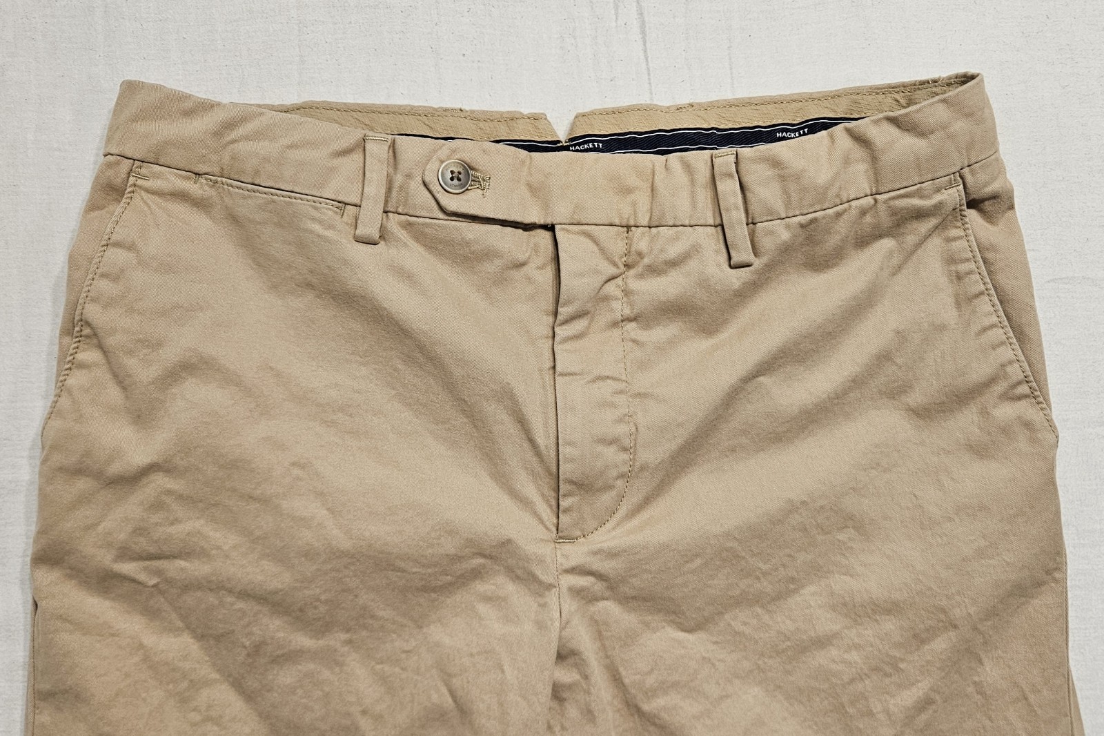 Hackett London Sanderson Tailored Chino Straight Pants 31R Trousers 31×31 Khaki