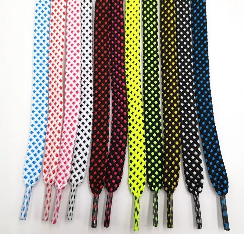 FLAT with Color Pattern Quality Athletic SHOE LACES Sneaker Boot Shoe Strings