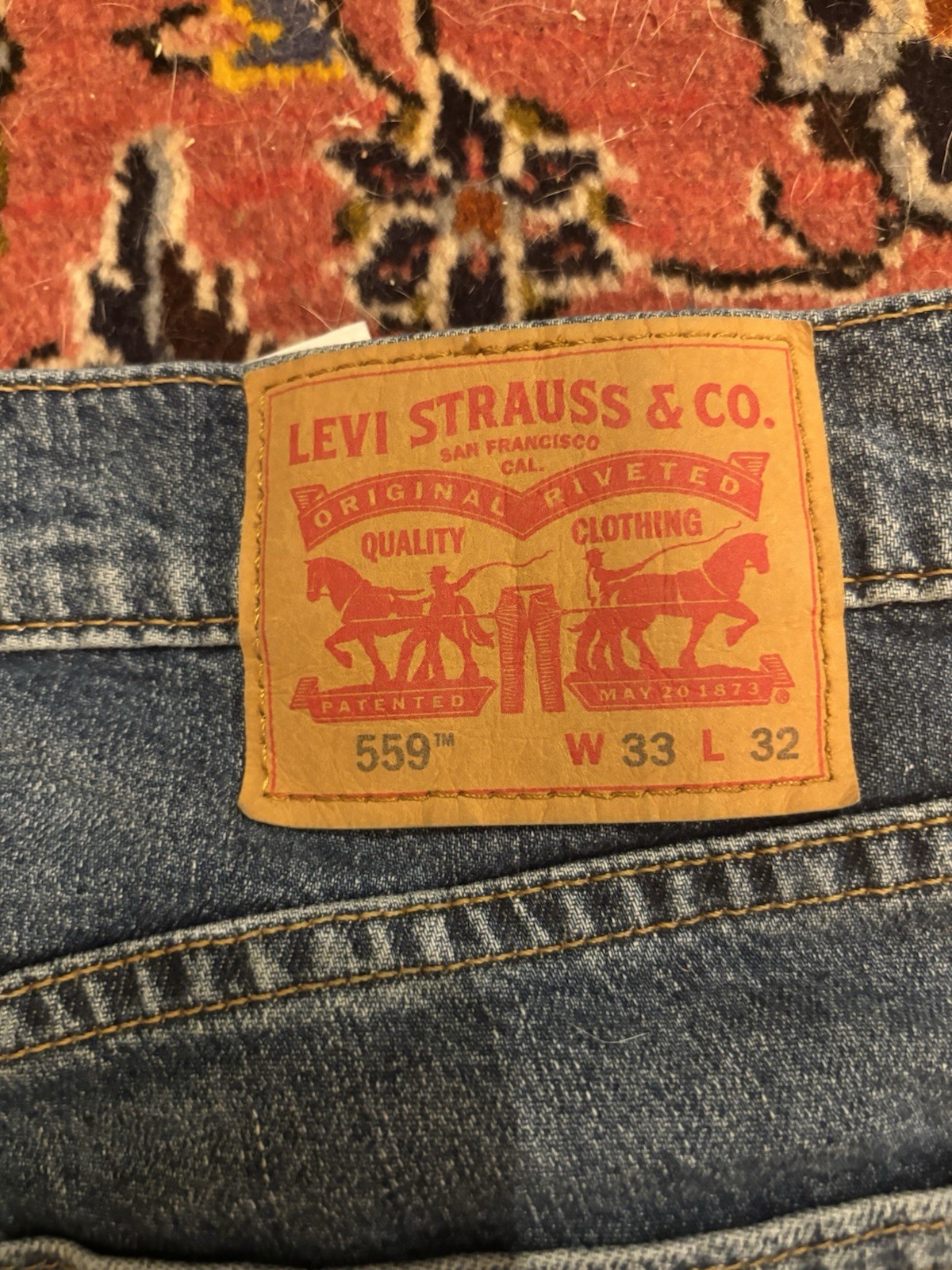 Levi’s 500 Series 559 Blue Denim Jeans Relaxed Straight Mid Rise 5-Pocket