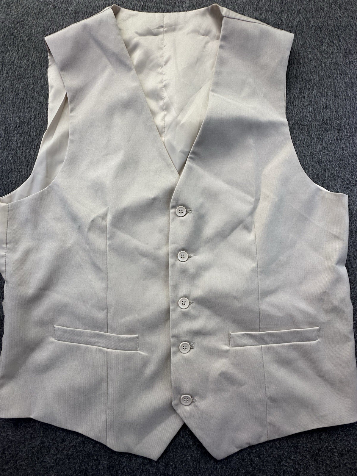 Braveman Vest Mens 40R 34W Beige M300 Adjustable Back Lined Buttons Suit Formal