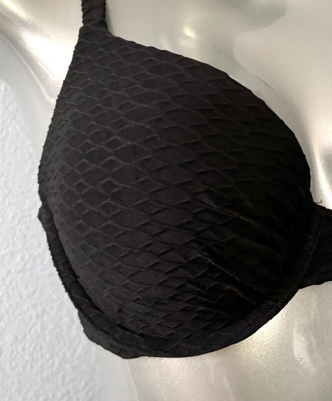 Victoria’s Secret Swim Nwt Bikini Black Underwire Textured Top