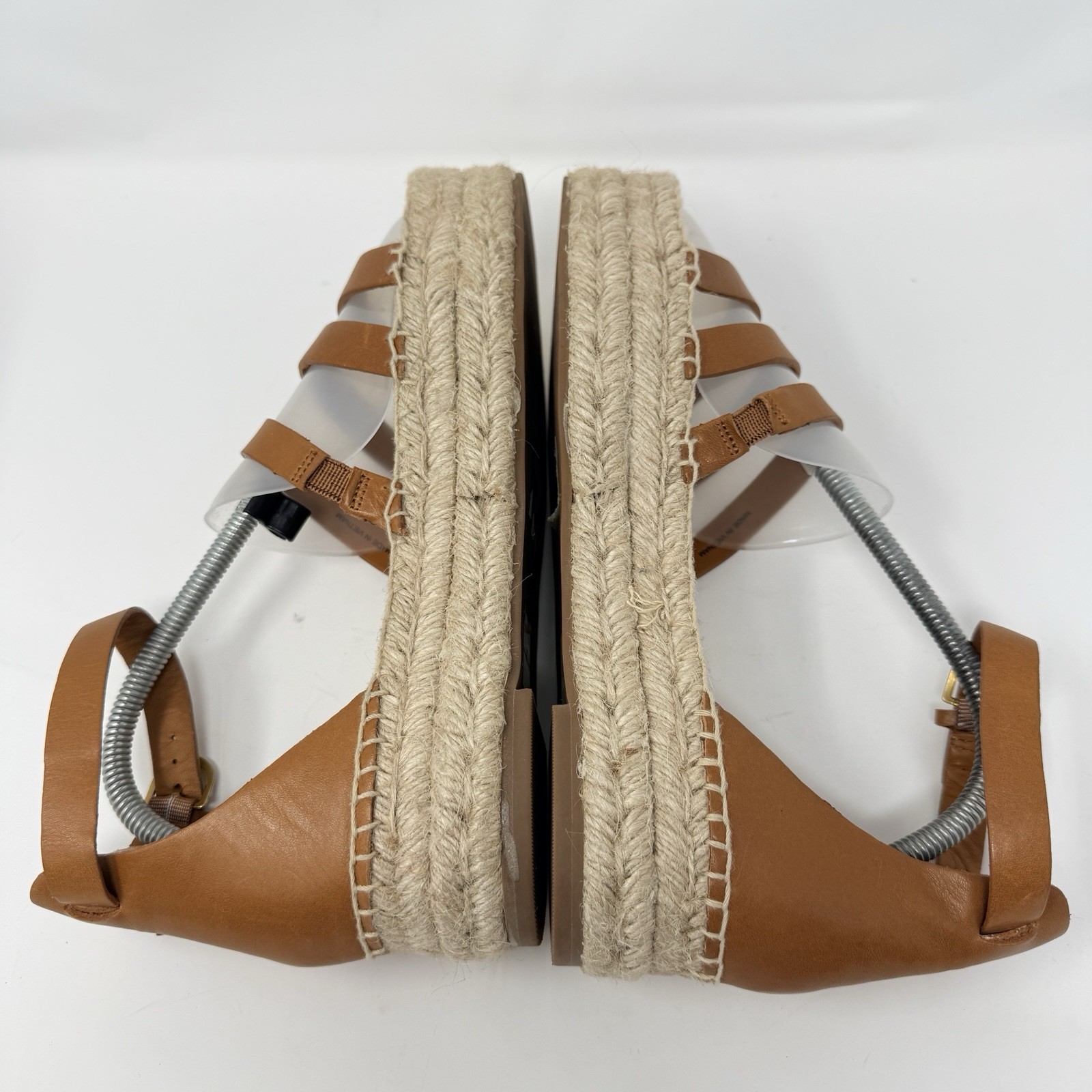 J Crew Grace Gladiator Espadrille Sandals Leather Platform Brown Womens 9