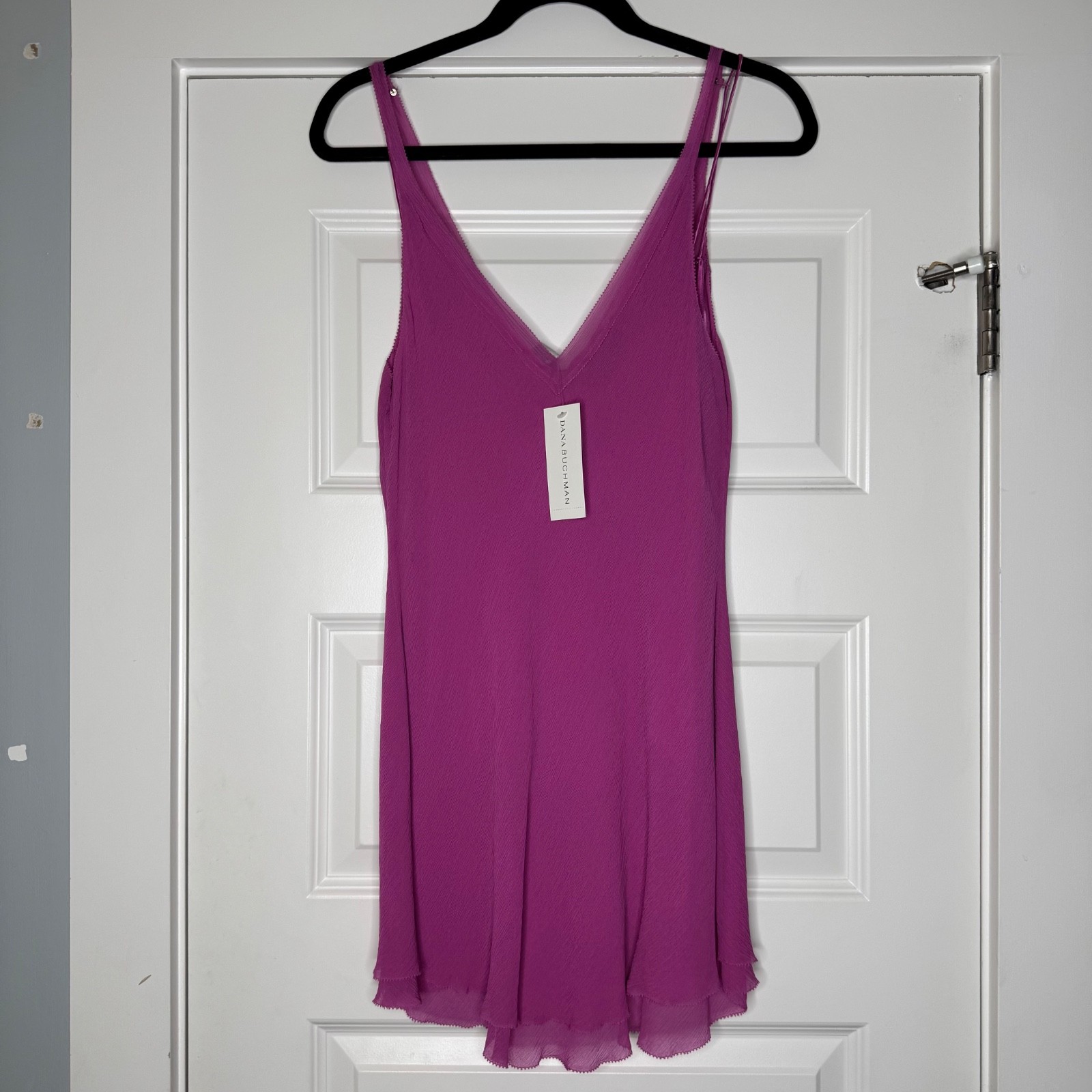 Dana Buchman NWT Sz 14 Raspberry Crepe Silk Top Sleeveless Cocktail Formal $195