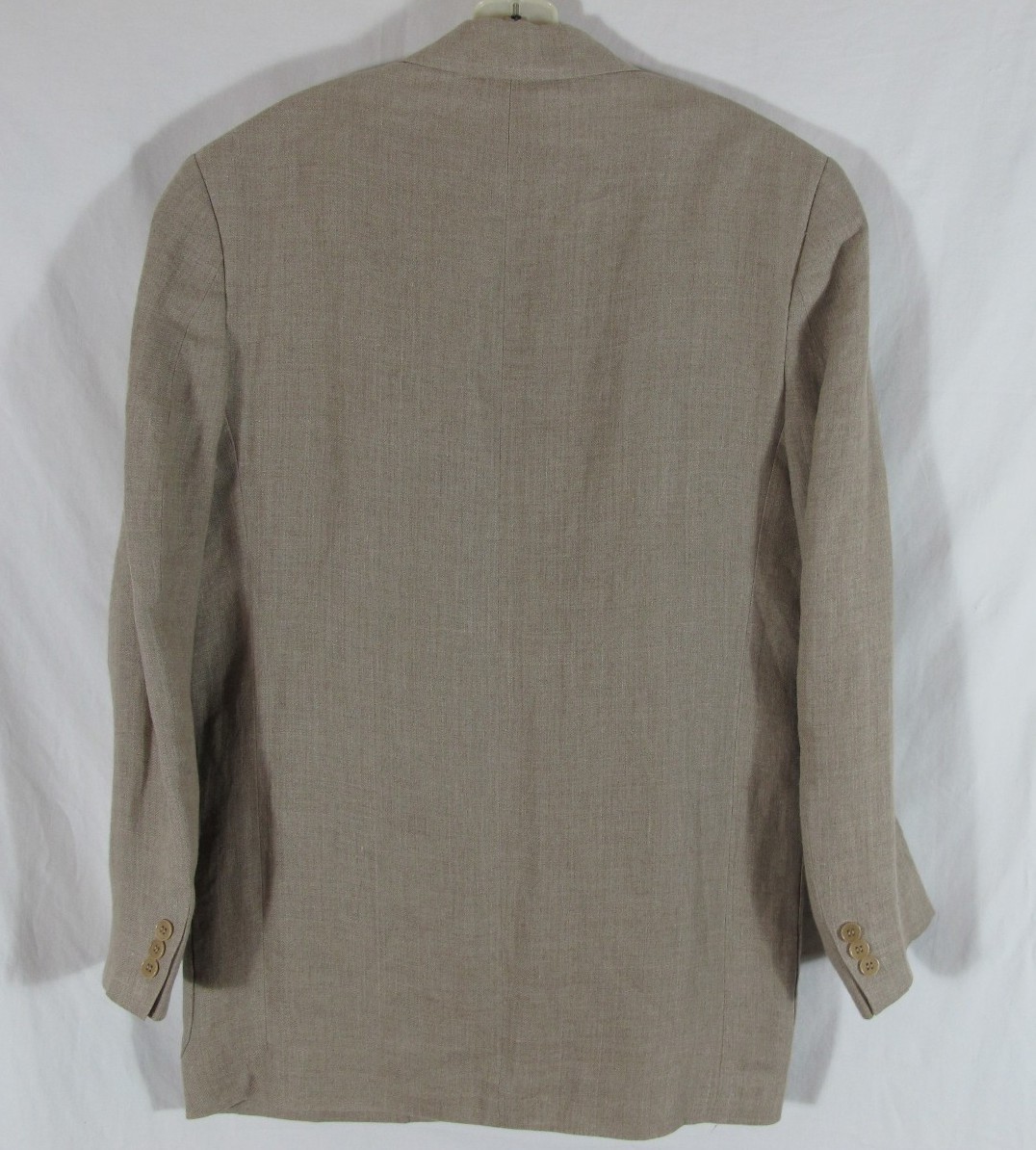 Calvin Klein Linen Khaki Tan Lt Brown Single Breasted Jacket Blazer Sz 44