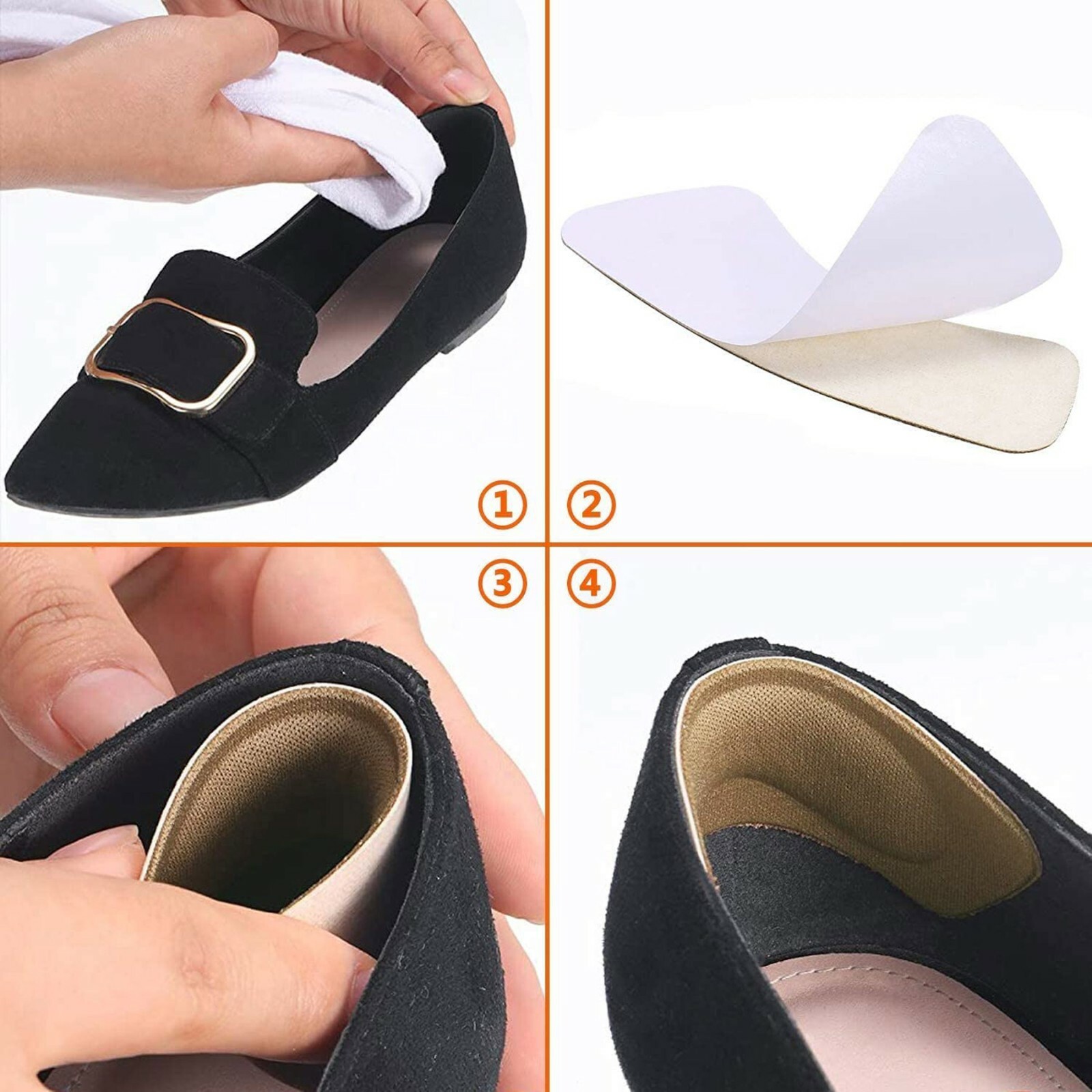 2Pairs High Heel Liner Grip Cushion Protector Foot Shoe Insole Pad Silicone Gel