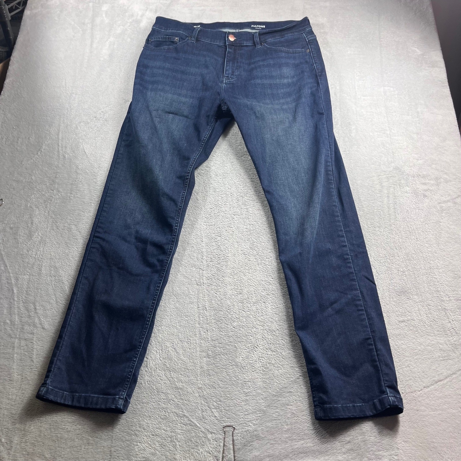 Mugsy Fultons Mens Dark Wash Straight Leg Denim Jeans 36×32 Blue