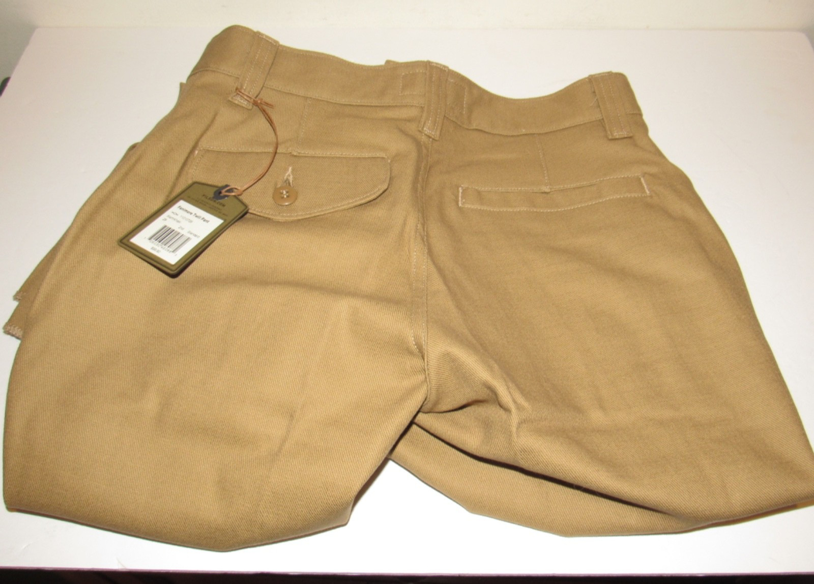 Filson Fenimore Mens Twill Pants 28 Inch Unhemmed Brown Khaki Cotton Twill NEW