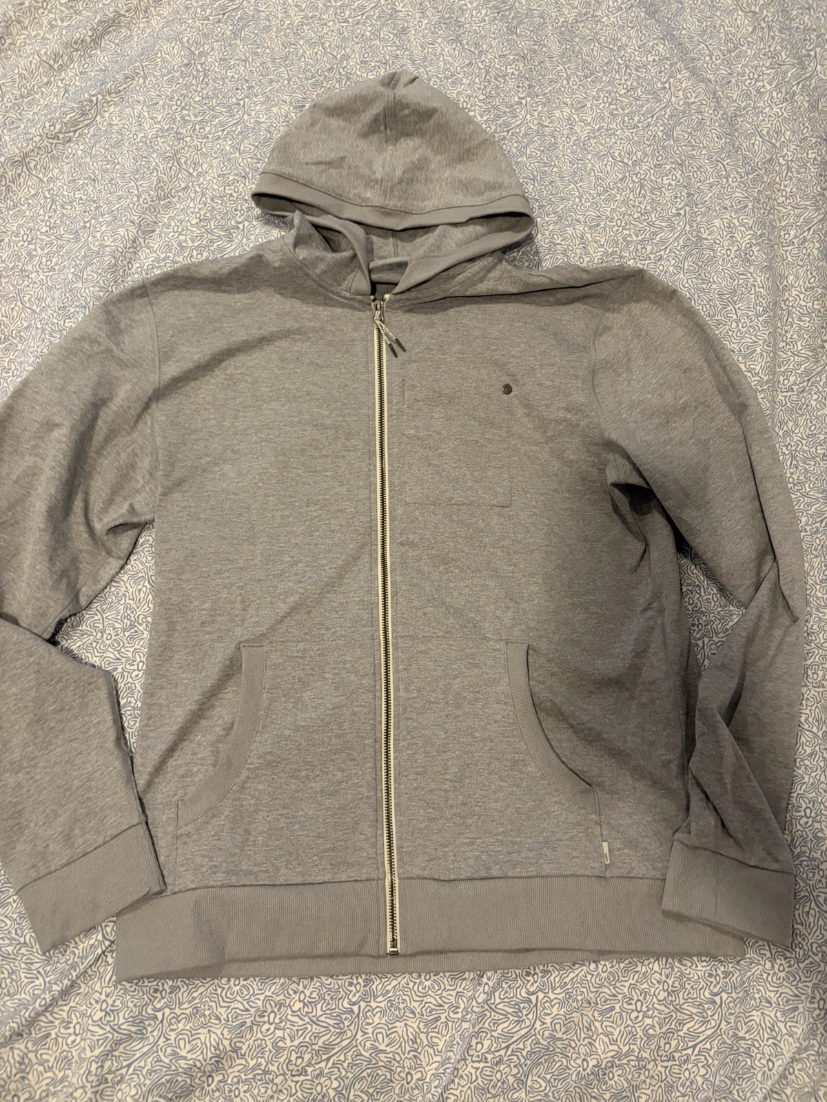 Vuori Coronado Men L Full Zip Hoodie Heather Grey V243