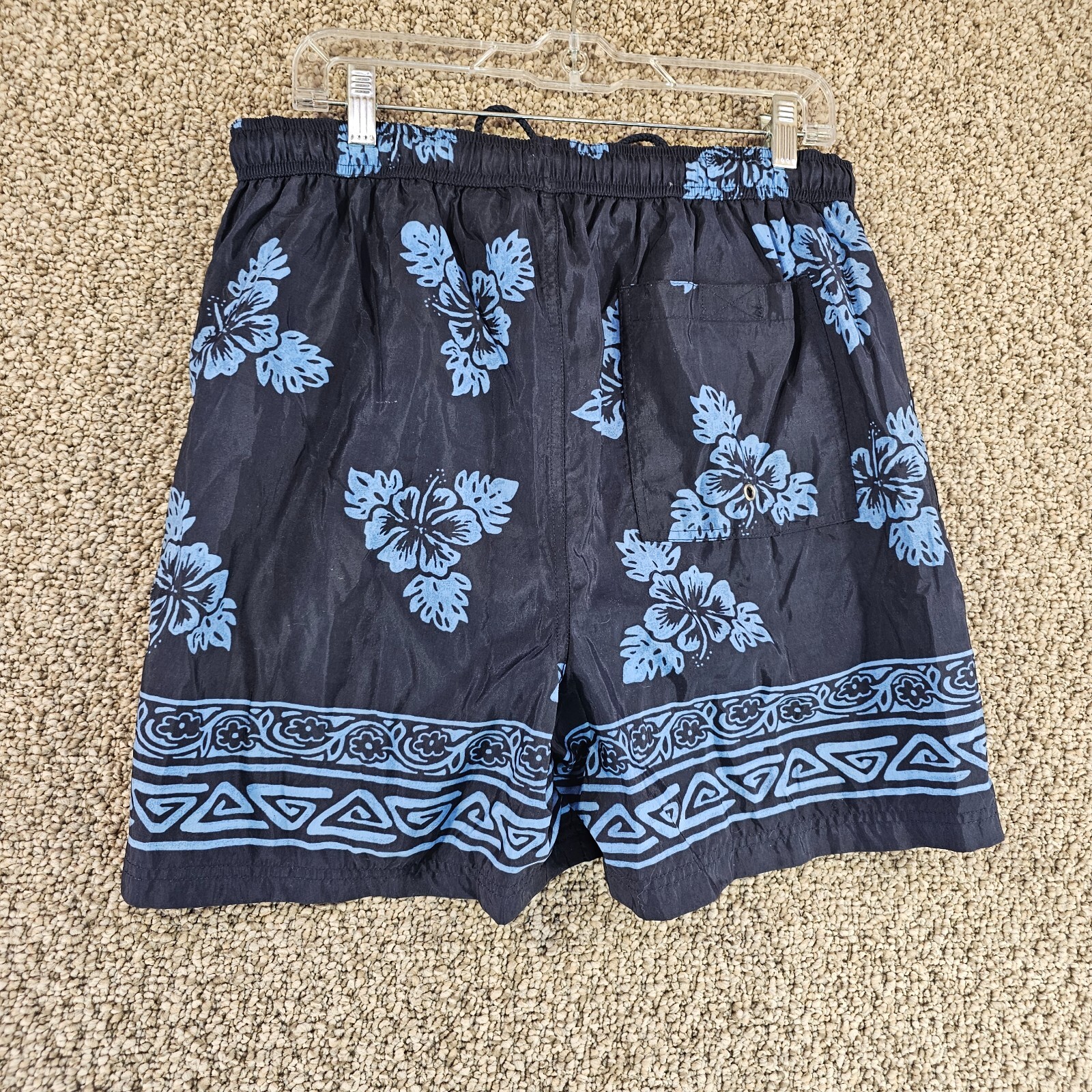 Sand and Sun Swim Trunks Mens Medium 32 – 34 Elastic Waist + Drawstring Floral