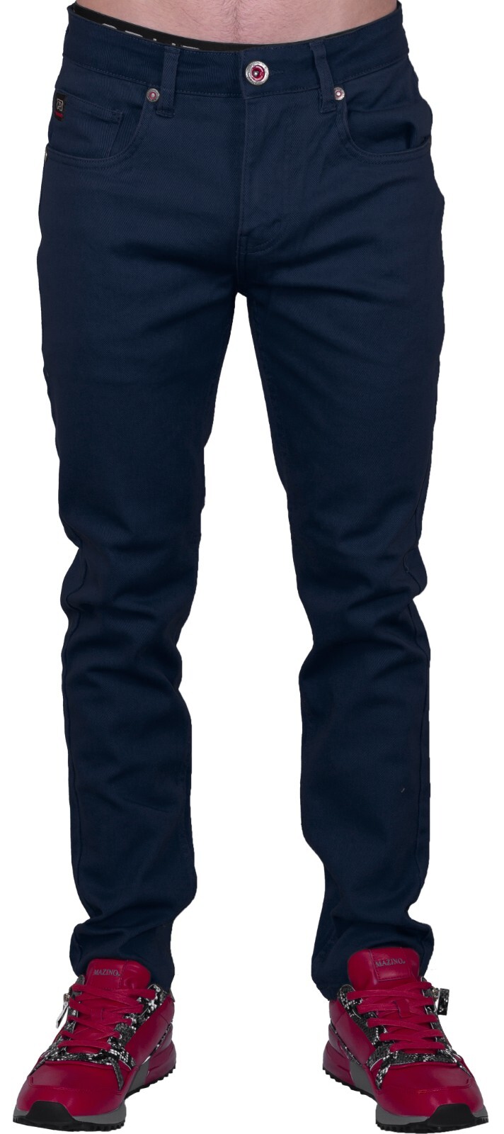 Men’s Slim Fit Jeans Skinny Stretch Pants Chino Style DENIM Shaping Slacks
