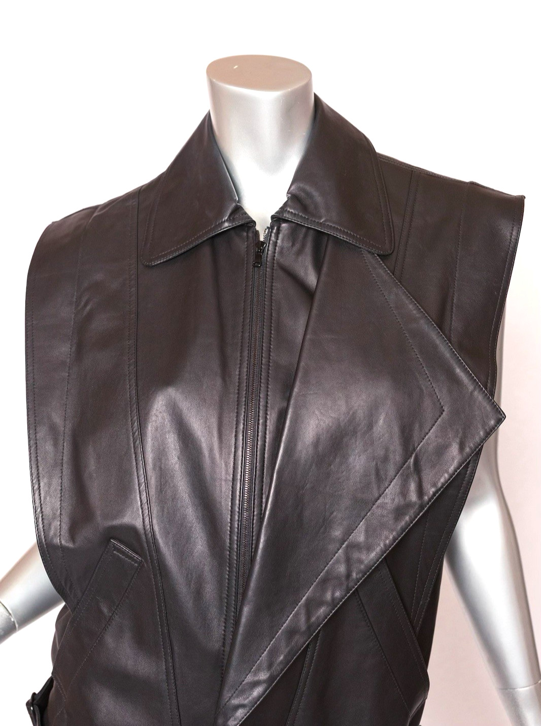 Robert Rodriguez Black Butter-Soft Nappa Leather Vest Size 2