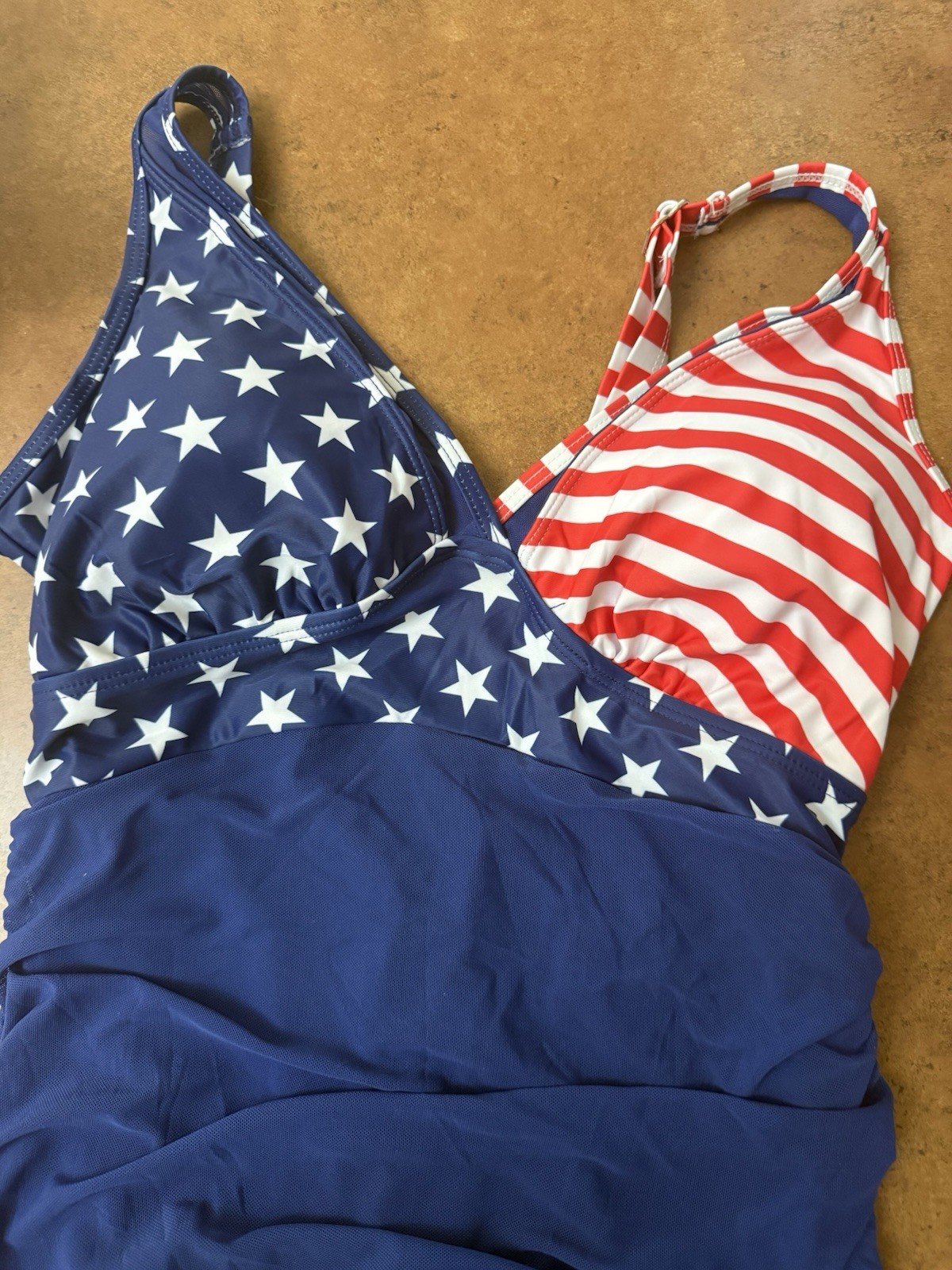 Blooming Jelly Women’s One-Piece Swimdress Stars & Stripes American Flag M