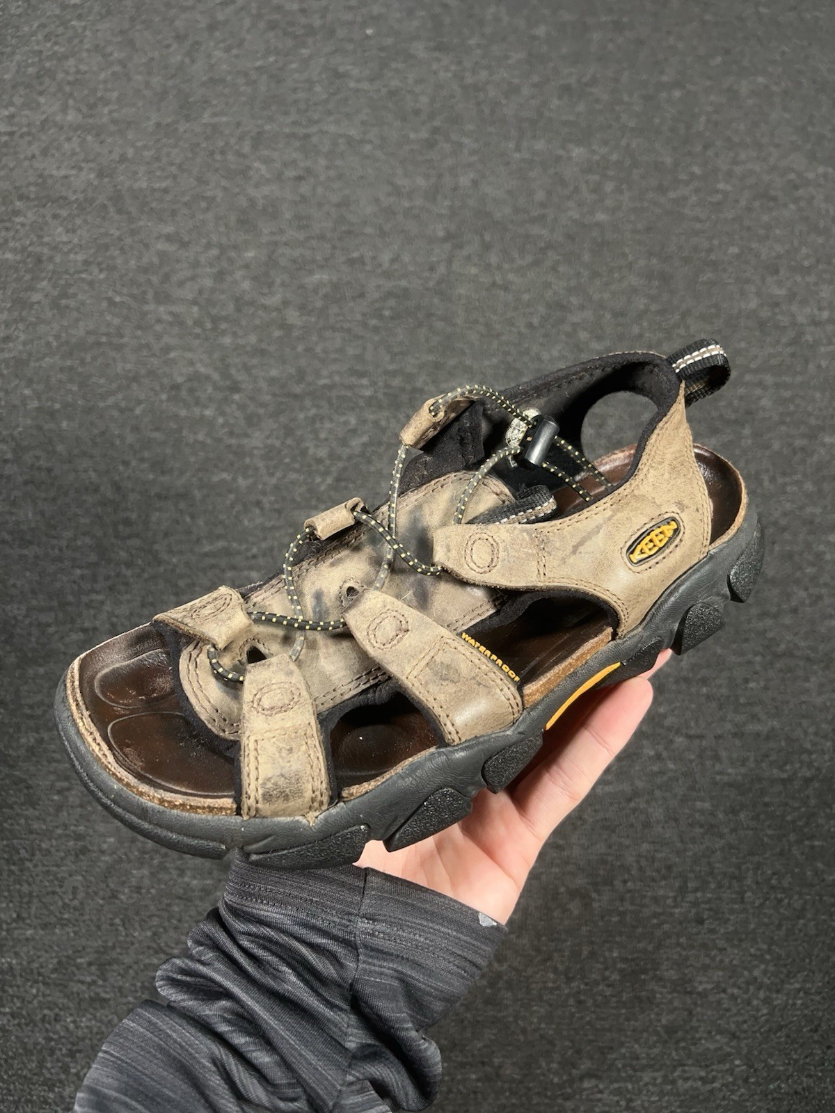 Keen Sarasota Waterproof Hiking Open Toe Sandals Brown Leather Womens 8.5