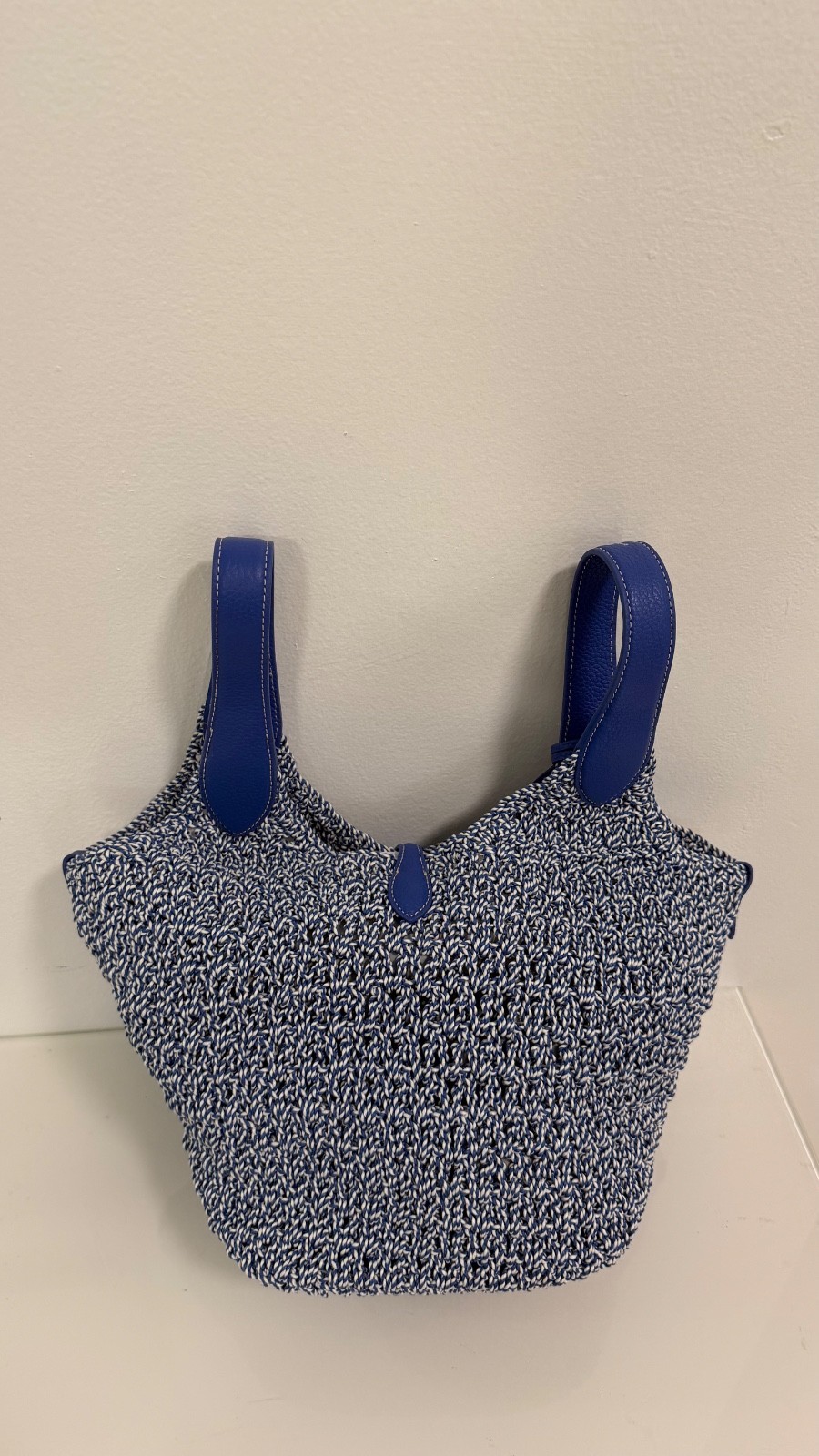 Polo Ralph Lauren- Polo Play Cord Tote Bag in Optic White / Bright Blue