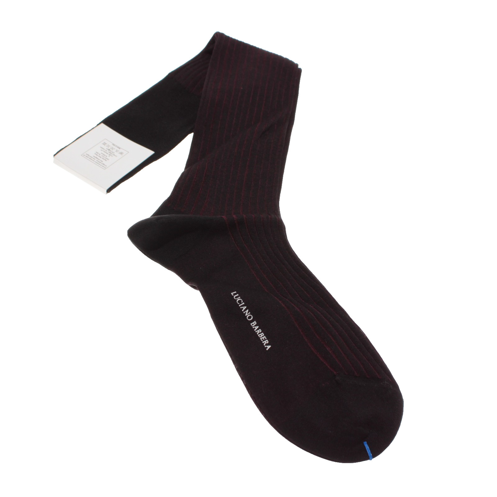 Luciano Barbera NWT Over the Calf Dress Socks Size 11.5 in Black & Red