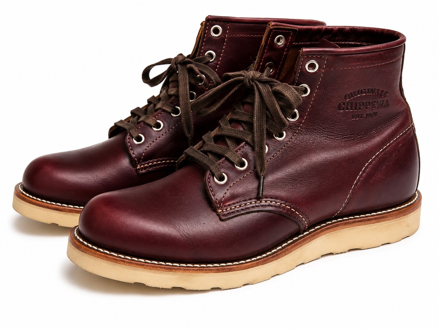 Chippewa Original Boots 6″ Cordovan Red Leather Mens 8.5 1901M16 Service USA