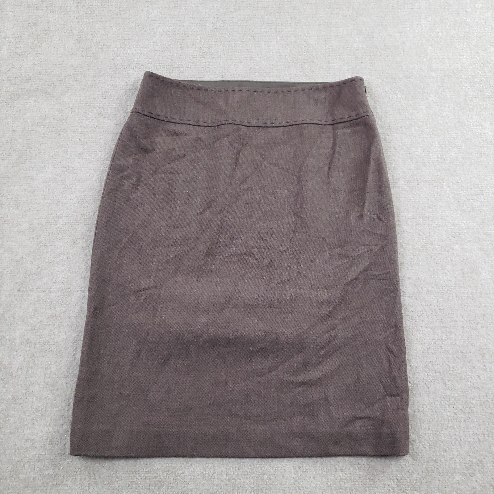 Saks Fifth Avenue Skiort Womens Size 10 Brown Wool Stretch Lined Slit Workwear