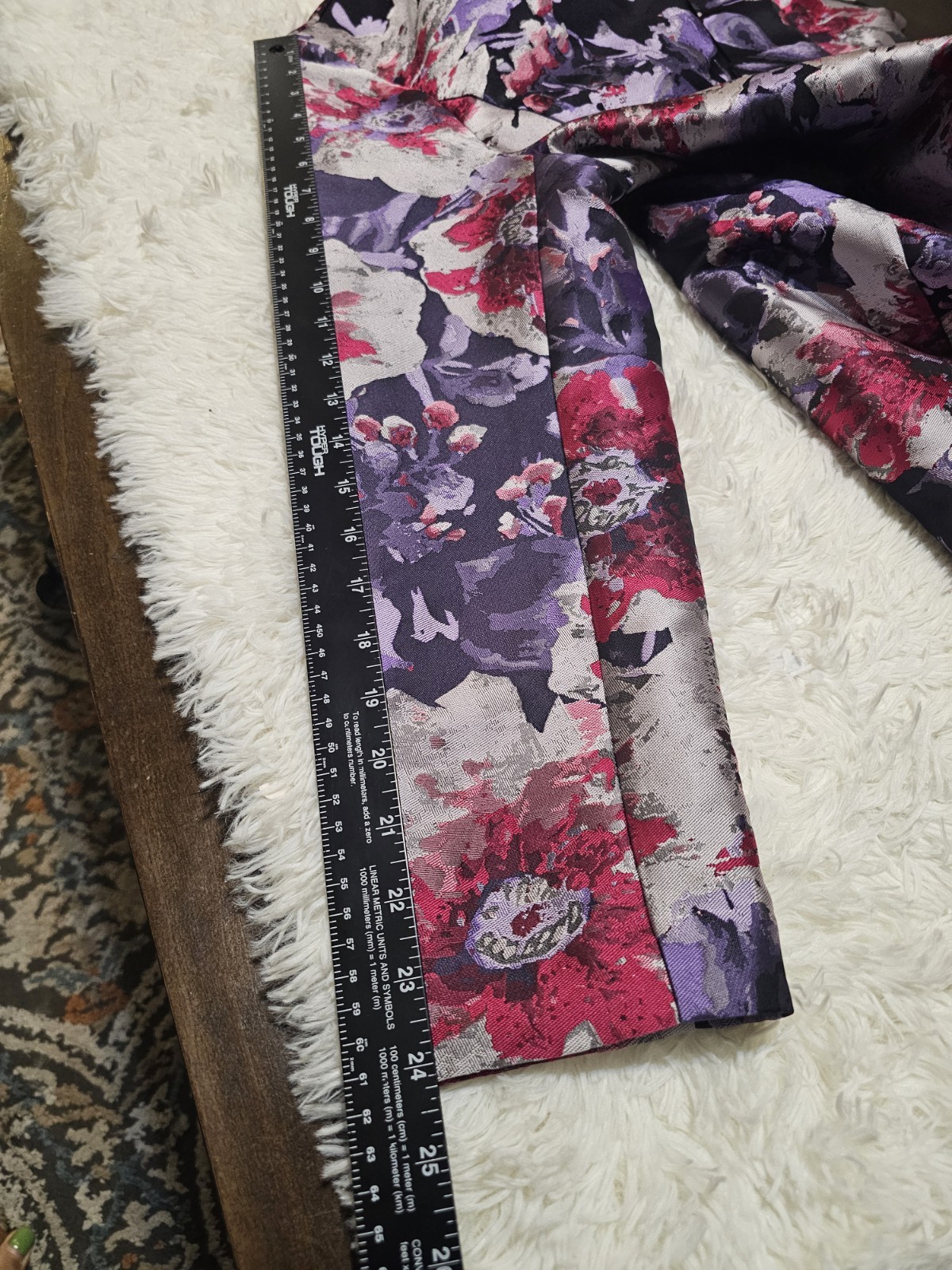 Chicos Floral Brocade Topper Jacket Coat Purple Pink Metallic Jacquard 3.5 US 18