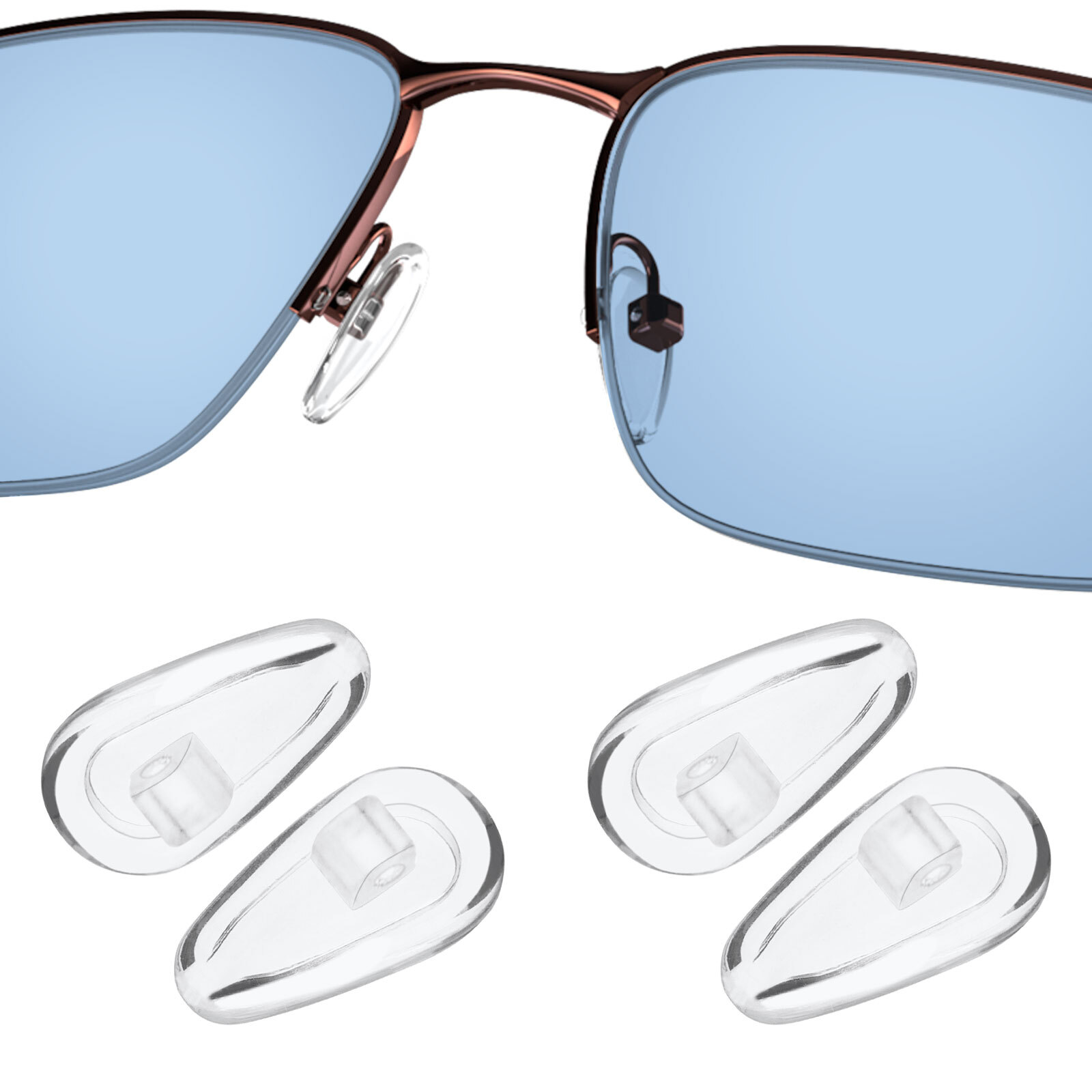 Silicone Replacement Crystal Clear Nose Piece For-Oakley Wiretap 2.0/ Lizard 2