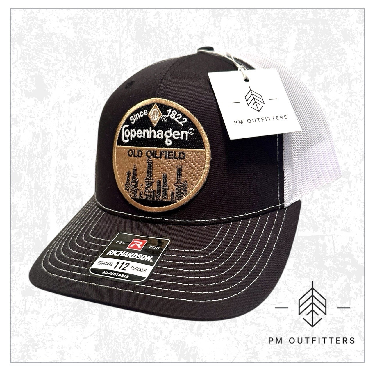 Vintage Copenhagen Old Oilfield Embroidered Patch Richardson 112 Trucker Hat