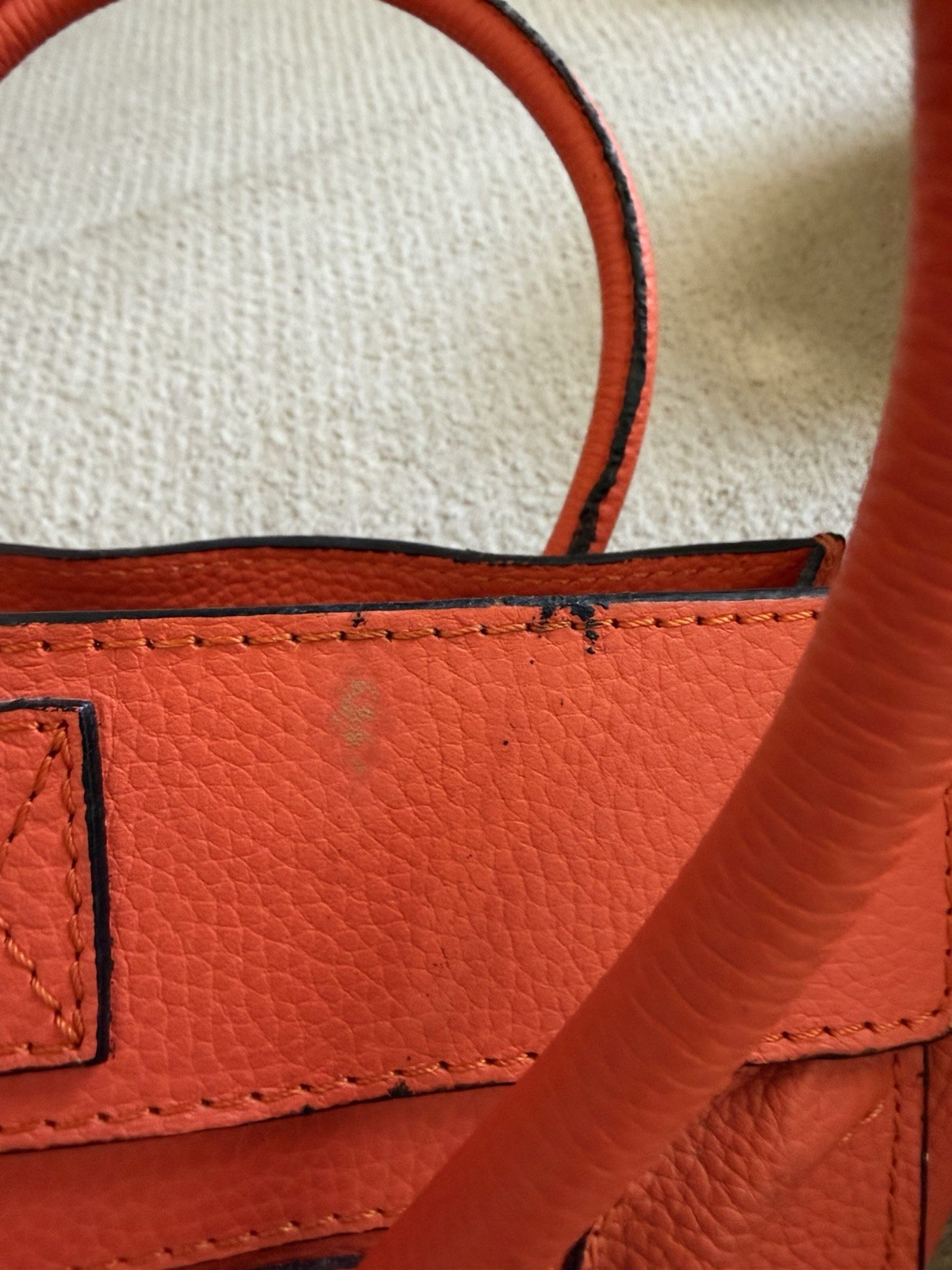 Celine Drummond Calfskin Nano Bag Orange Vermillion
