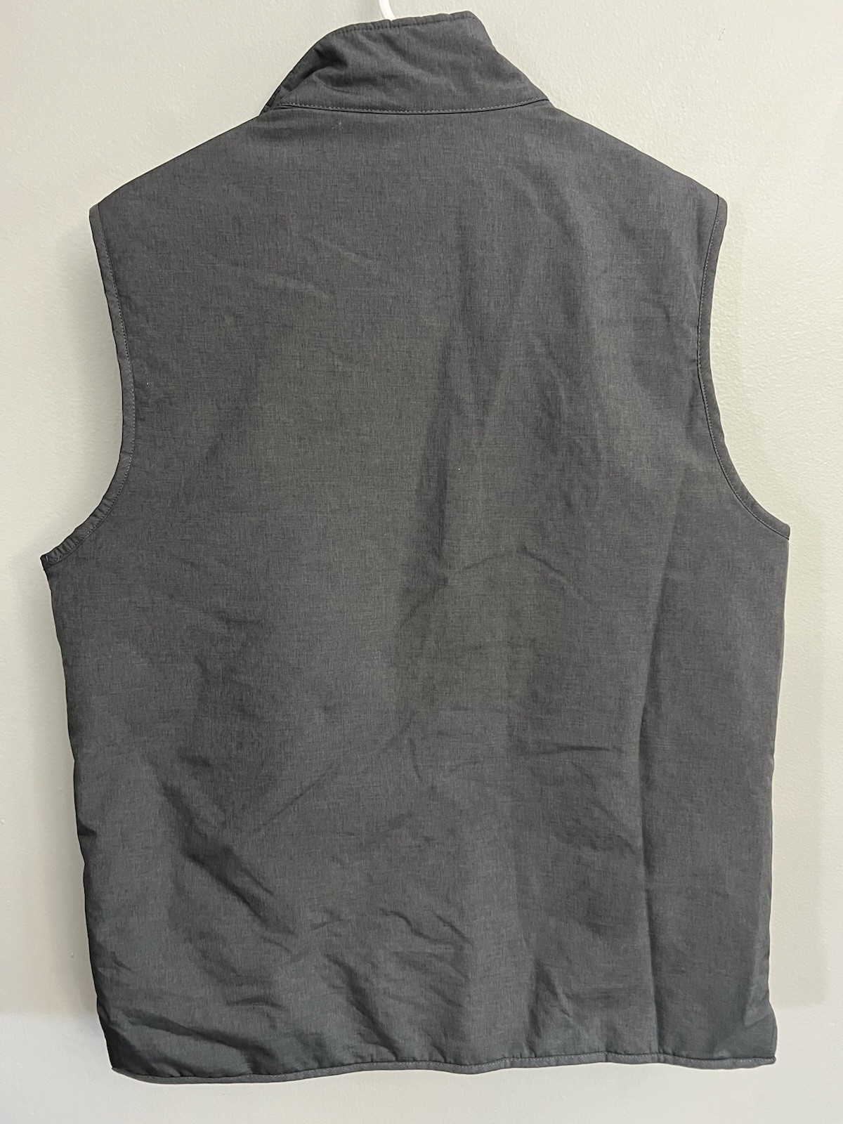 Cremieux Men’s Gray Softshell Full Zip Vest Blue Lining Size Medium