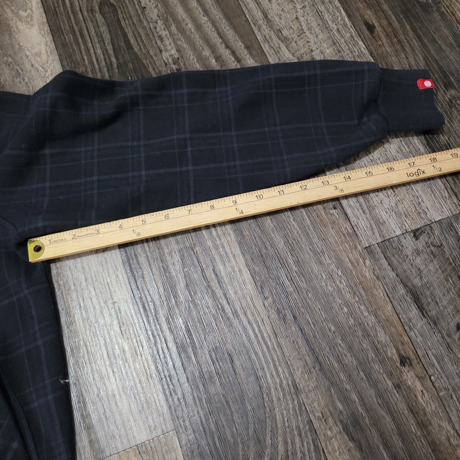 Element Skateboards Full Zip Hoodie Mens Small Plaid Gray Pockets Logo