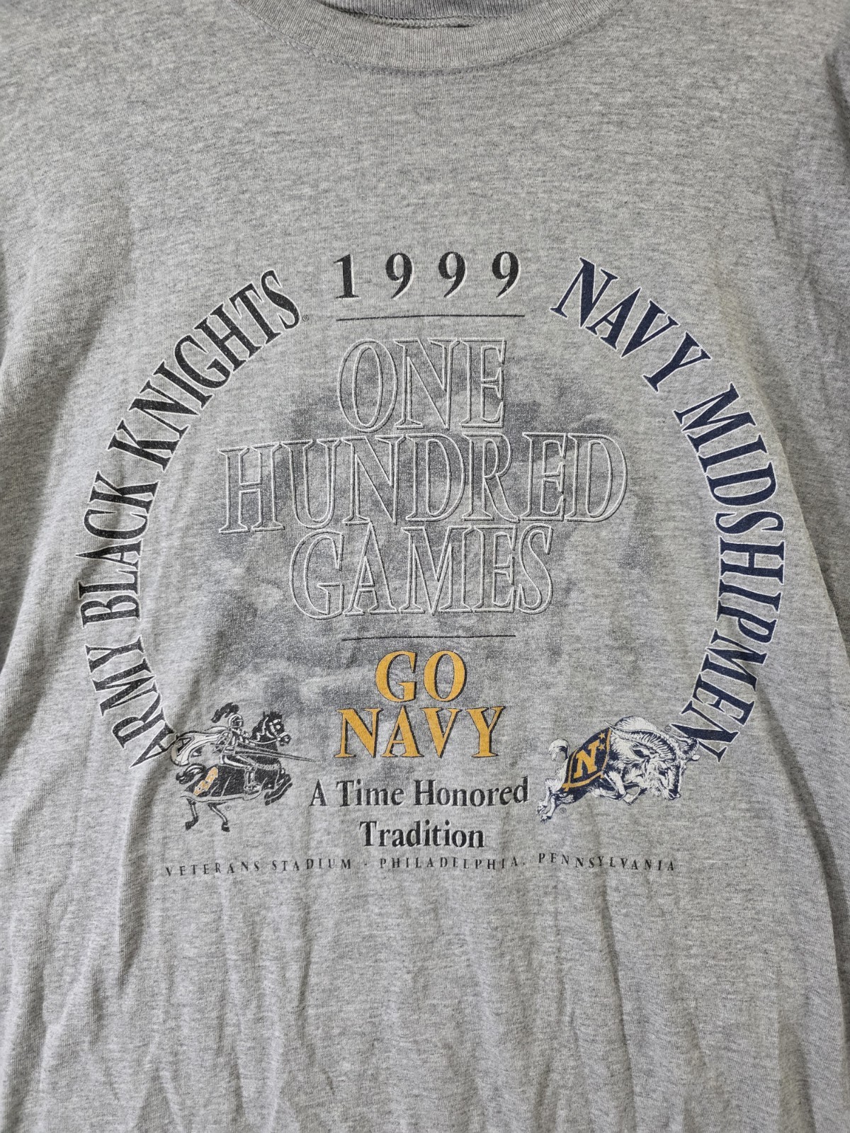 Vintage Army vs Navy Shirt 1999 Long Sleeve NCAA 100th Mens XL Grey Gray