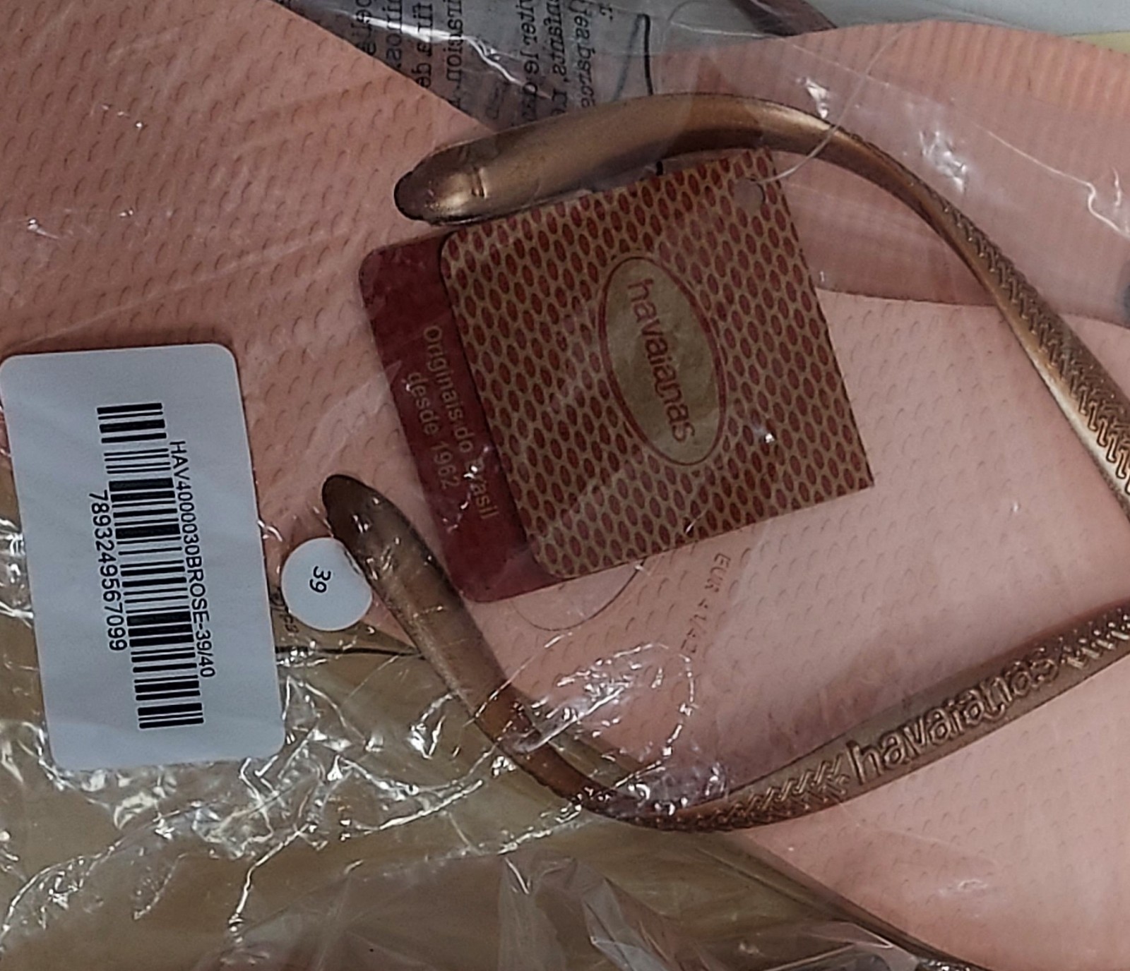 Havianas Slim Flip Flops Ballet Rose Women’s Size 39/40 US Size 9/10 NWT