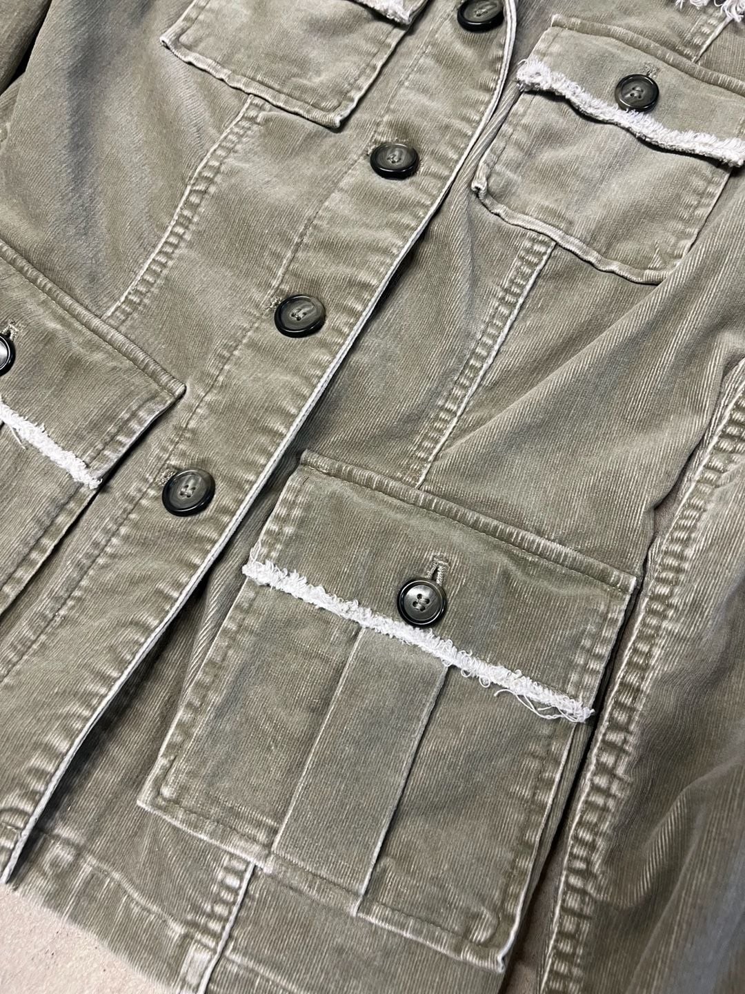 I.N.C. International Concepts Olive Green Corduroy Utility Jacket