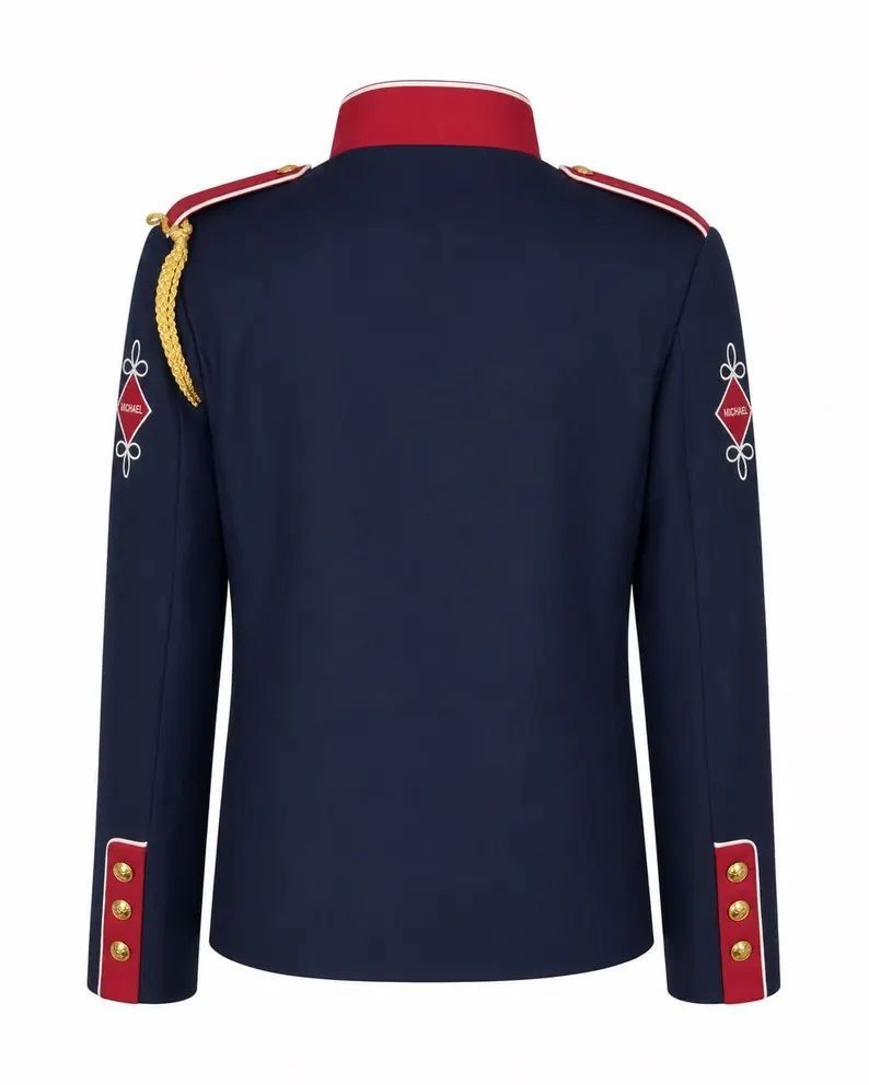 Michael 2026 Jaafar Jackson Blue Military Jacket MJ Inspired Costume Coat
