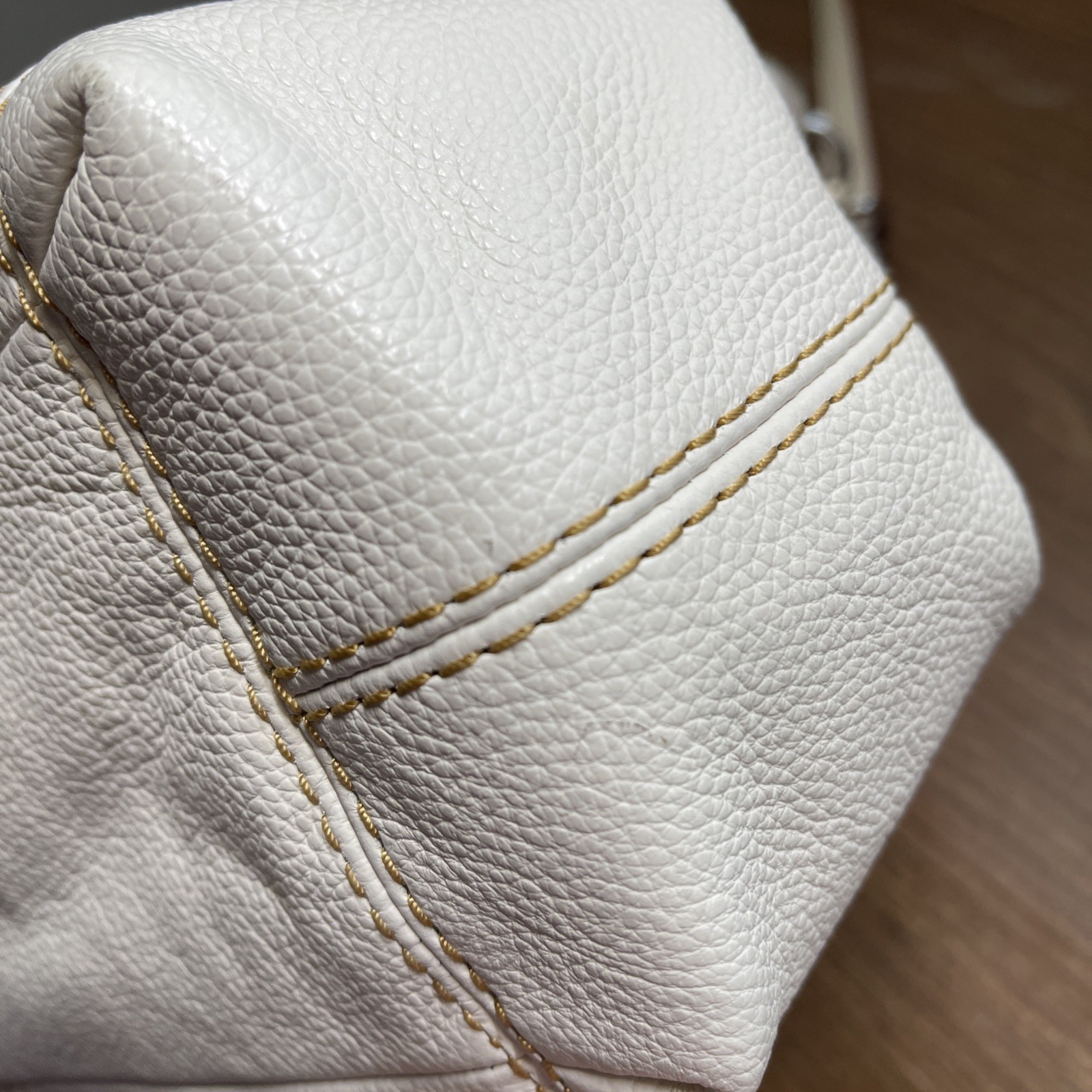 Coach Lexy Chalk White Rivet Detail Triple Compartment Shoulder Bag