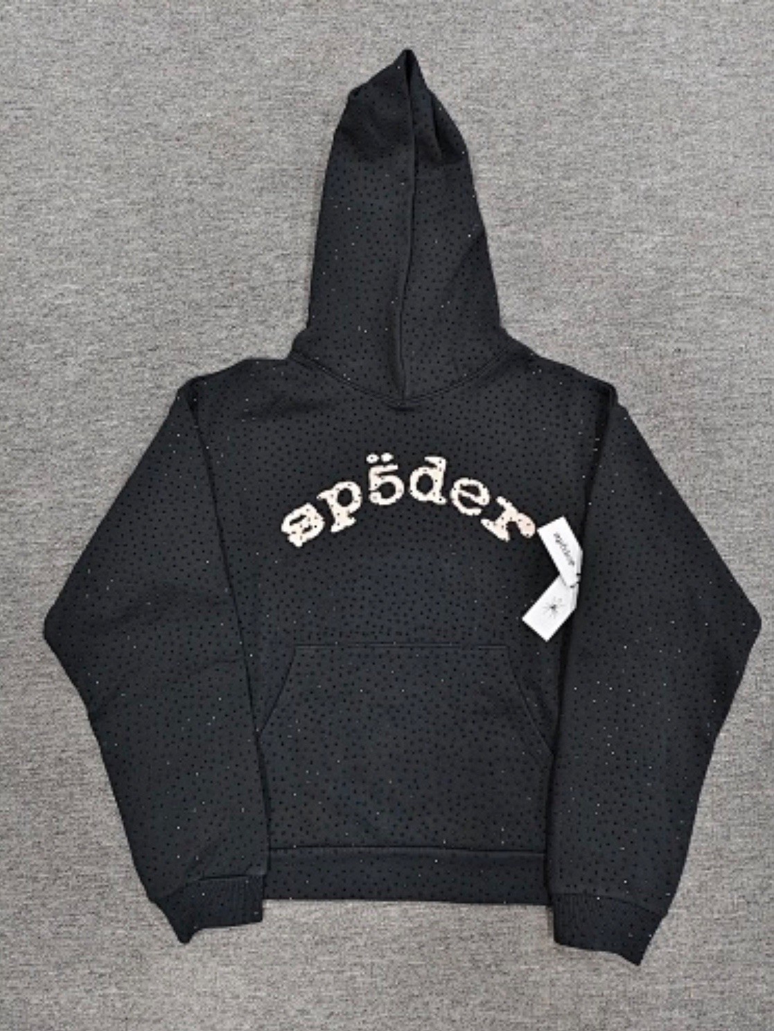 sp5der Men’s Black VVS Pullover Hoodie Size L
